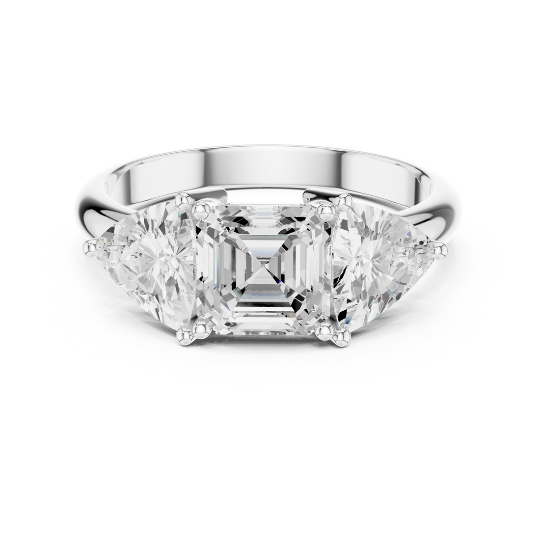 Emerald & Trillion Diamond Lab Grown Diamond Ring