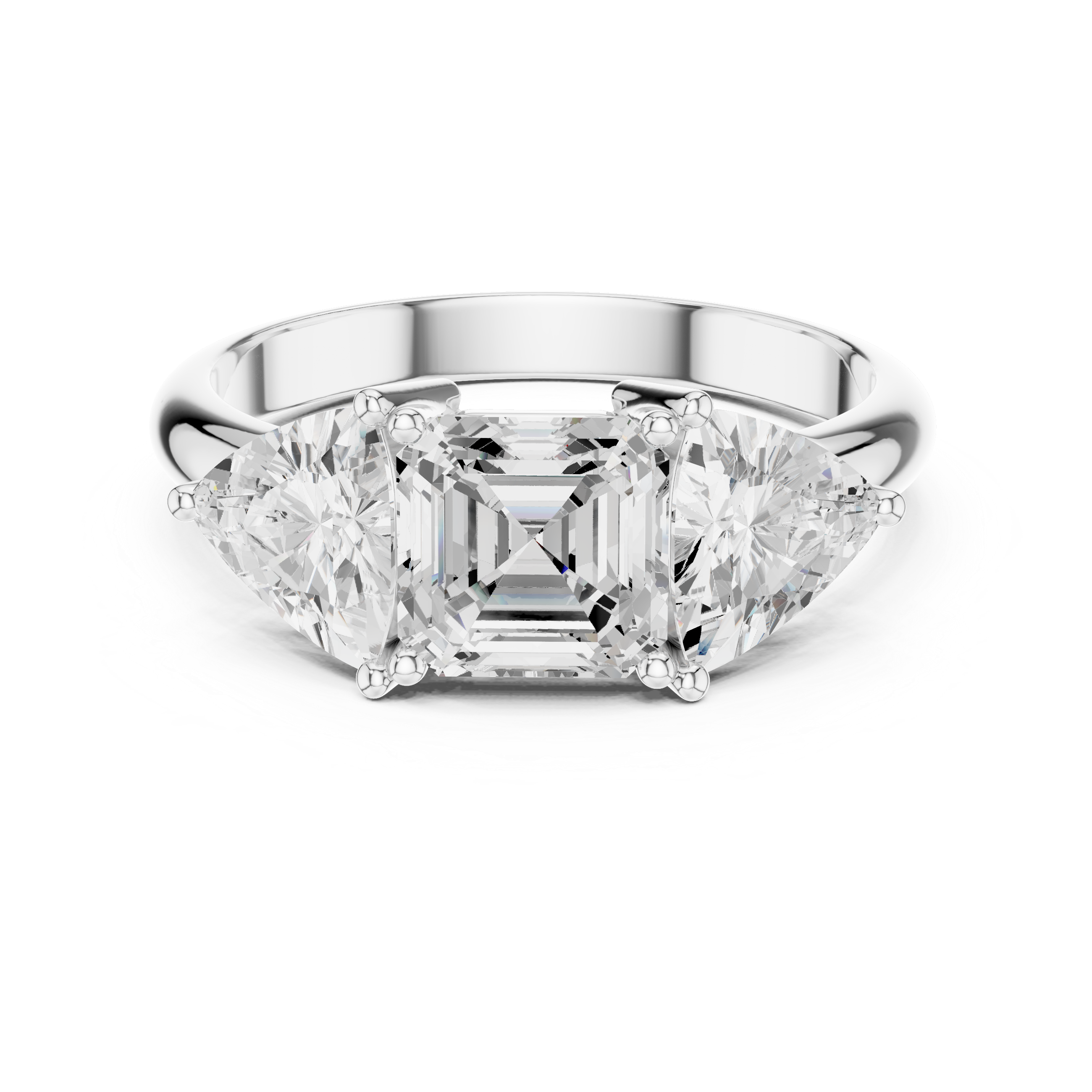 Emerald & Trillion Diamond Lab Grown Diamond Ring