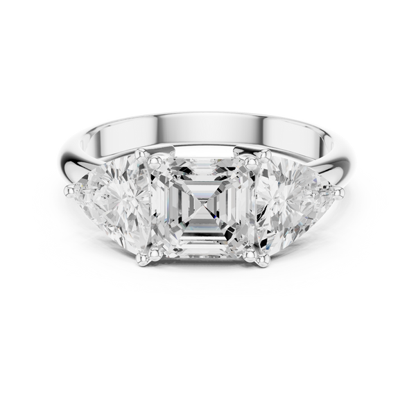 Emerald & Trillion Diamond Lab Grown Diamond Ring