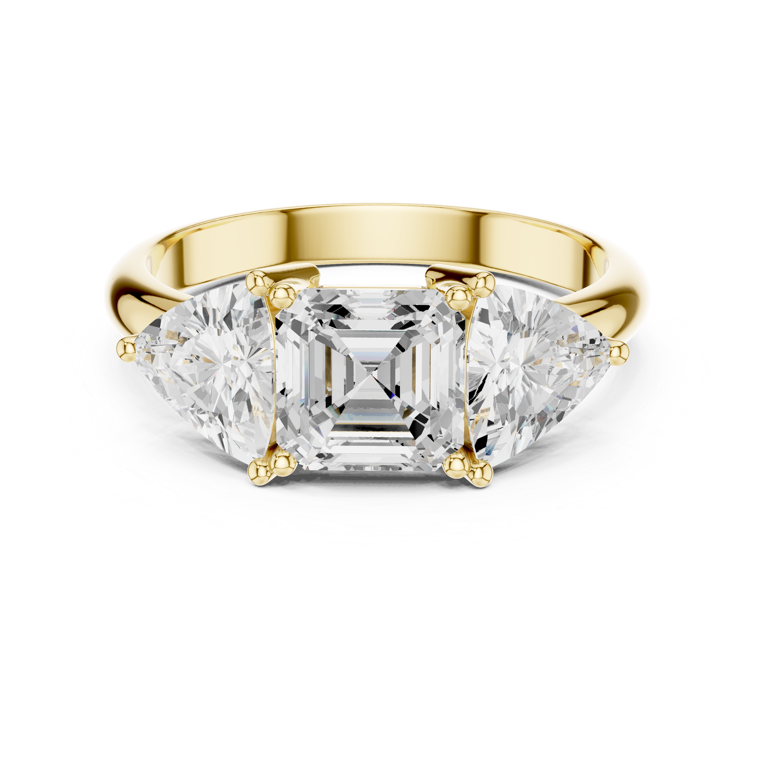 Emerald & Trillion Diamond Lab Grown Diamond Ring