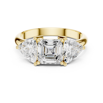 Emerald & Trillion Diamond Lab Grown Diamond Ring