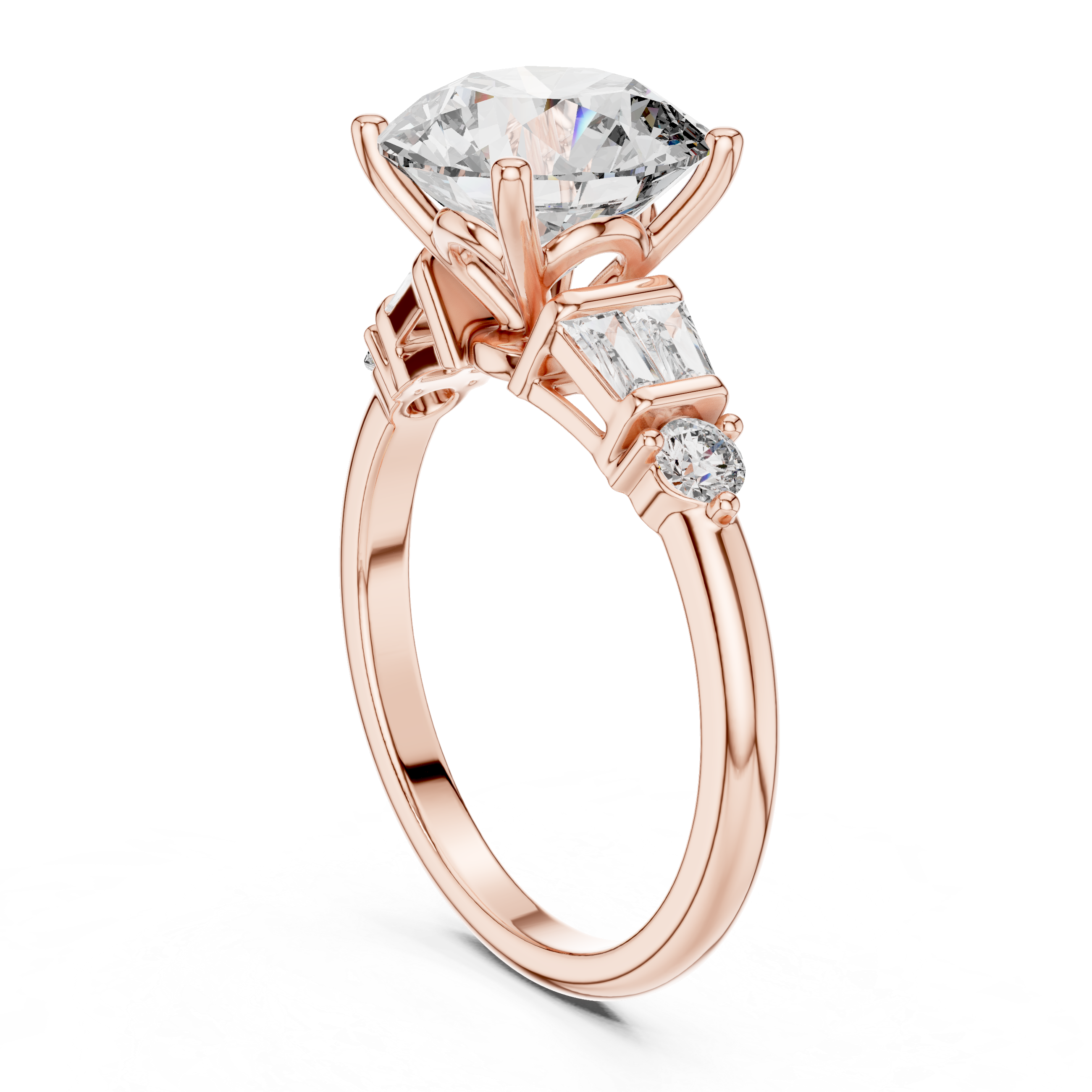 Sunburst Ray Lab Grown Diamond Cushion Ring