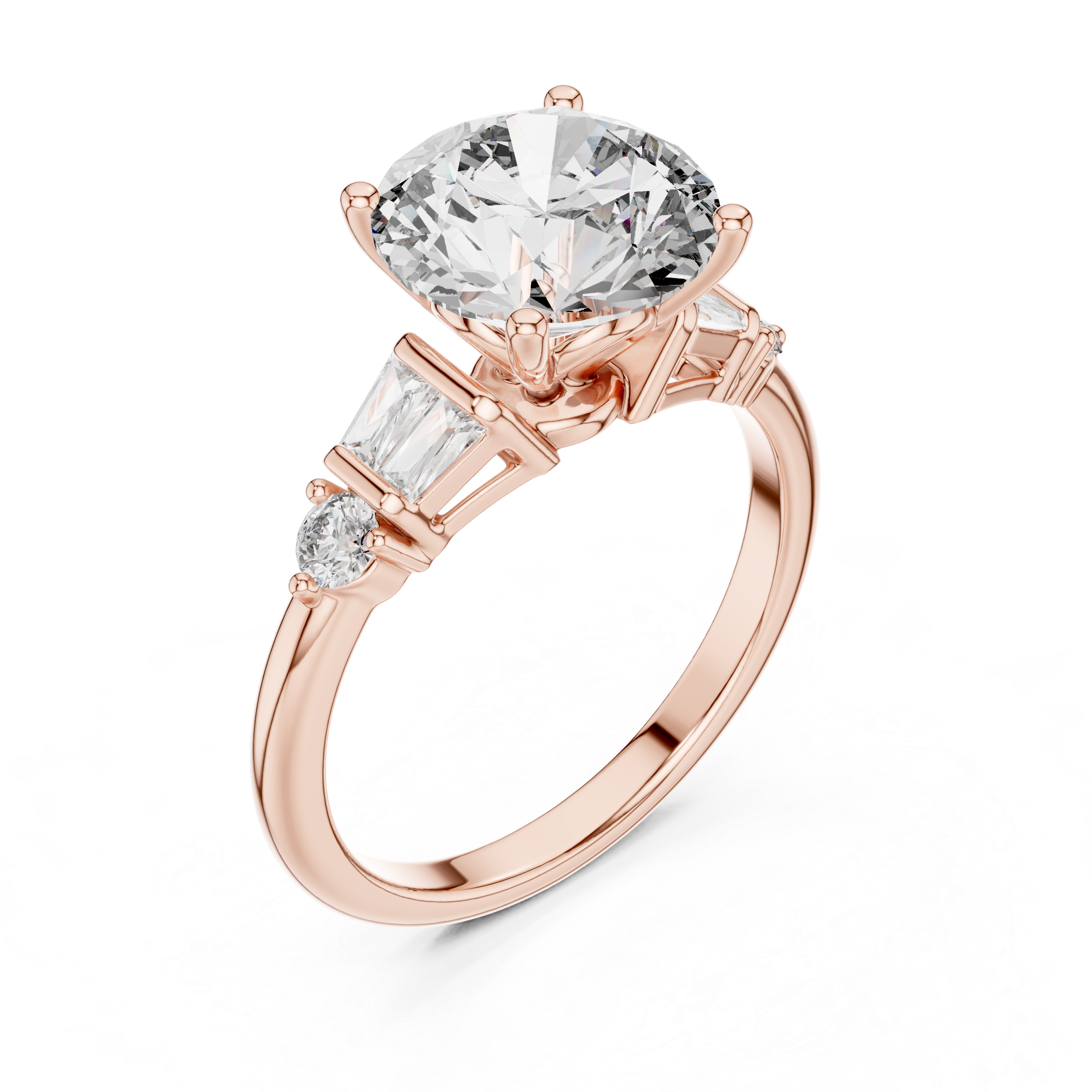 Sunburst Ray Lab Grown Diamond Cushion Ring