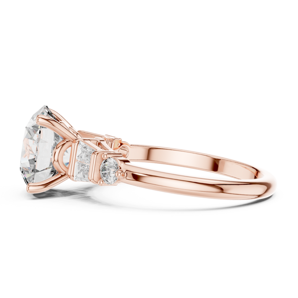 Sunburst Ray Lab Grown Diamond Cushion Ring