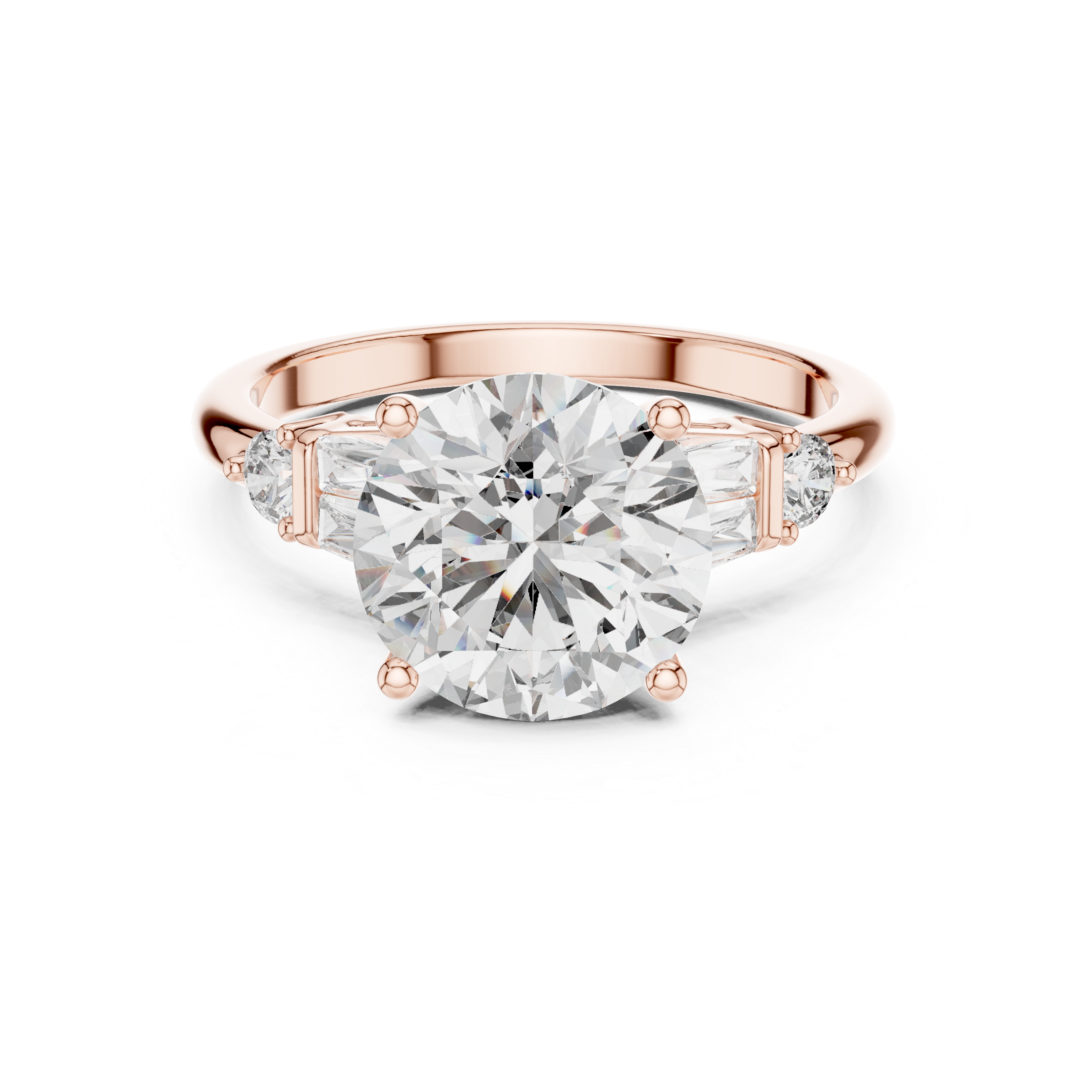 Sunburst Ray Lab Grown Diamond Cushion Ring