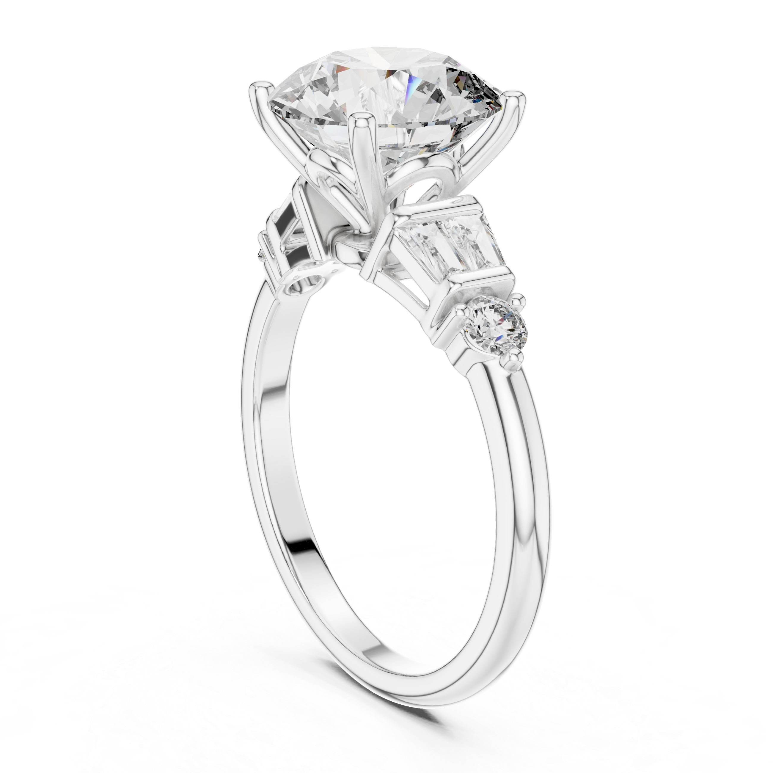 Sunburst Ray Lab Grown Diamond Cushion Ring