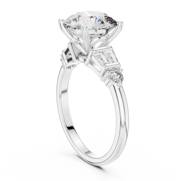 Sunburst Ray Lab Grown Diamond Cushion Ring