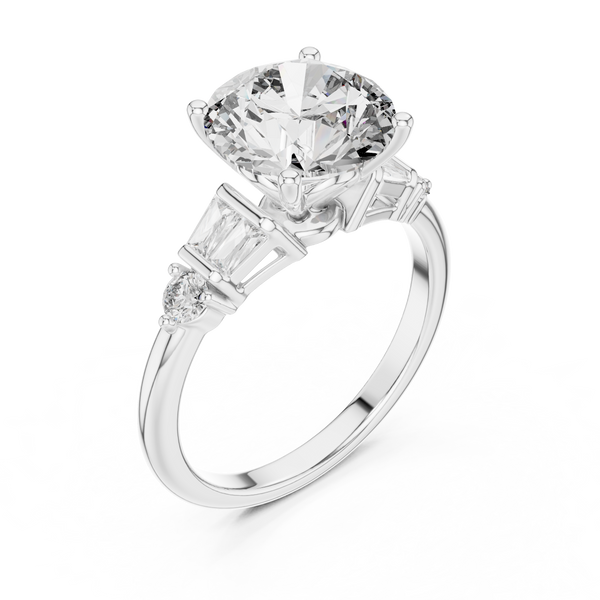 Sunburst Ray Lab Grown Diamond Cushion Ring