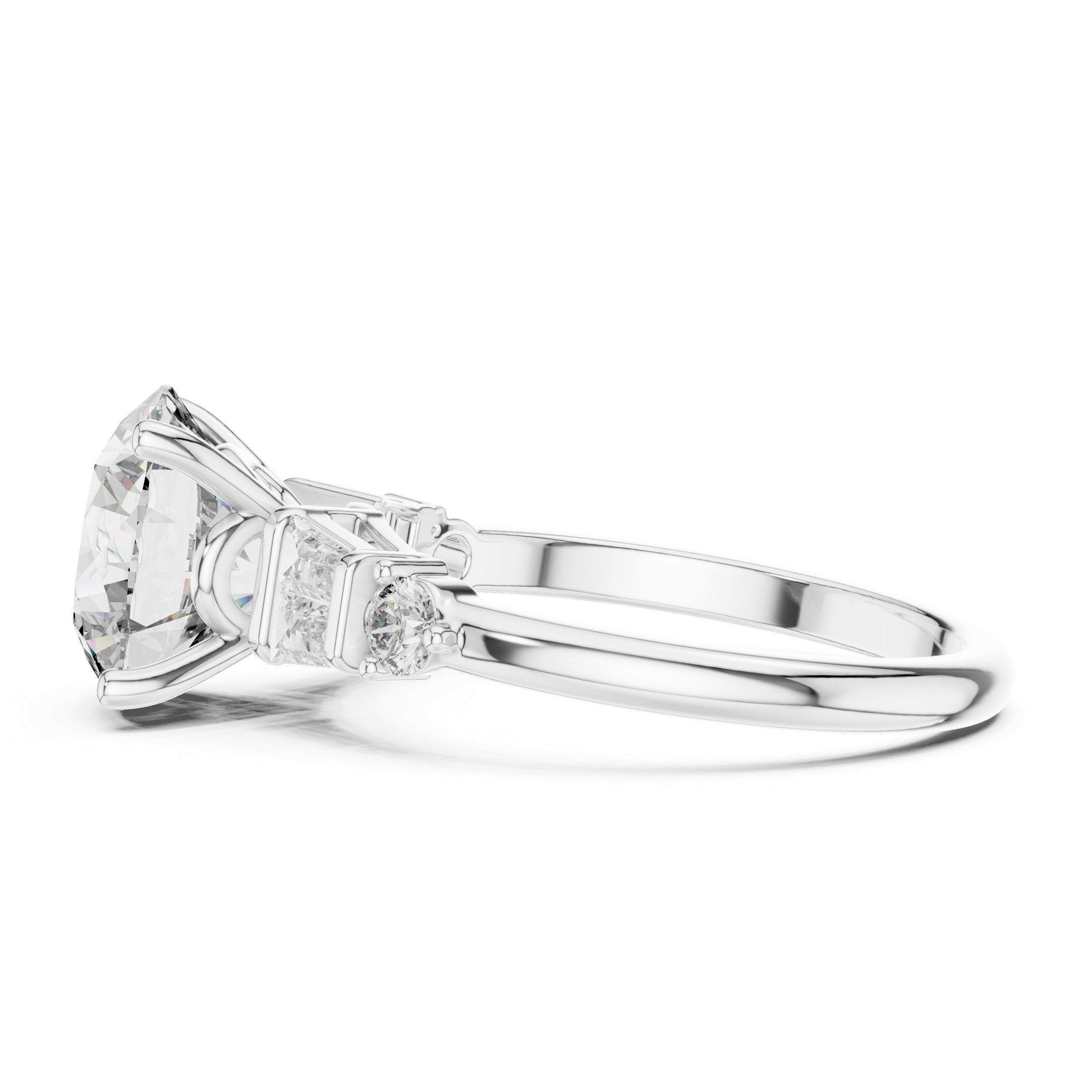 Sunburst Ray Lab Grown Diamond Cushion Ring