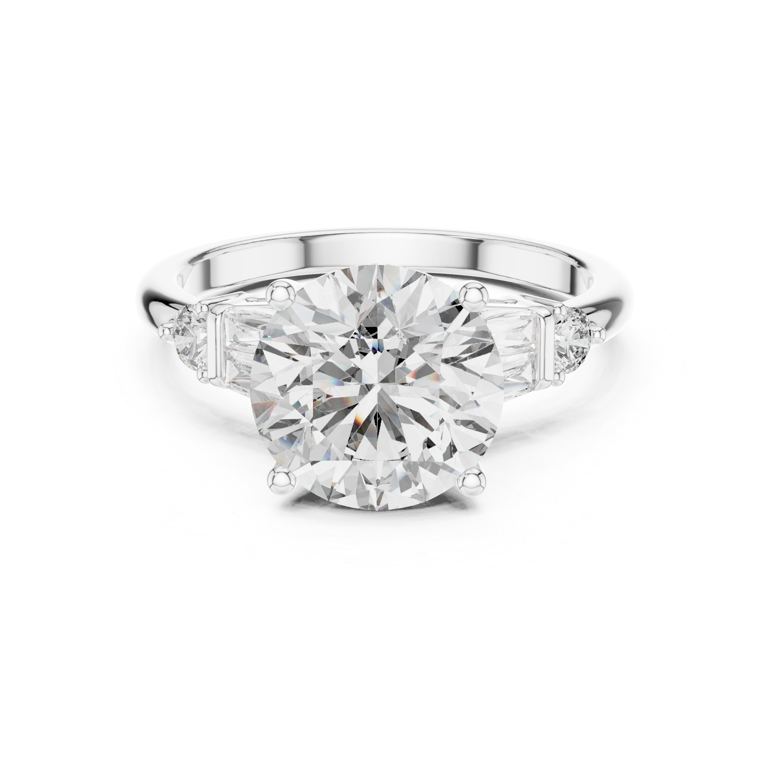 Sunburst Ray Lab Grown Diamond Cushion Ring