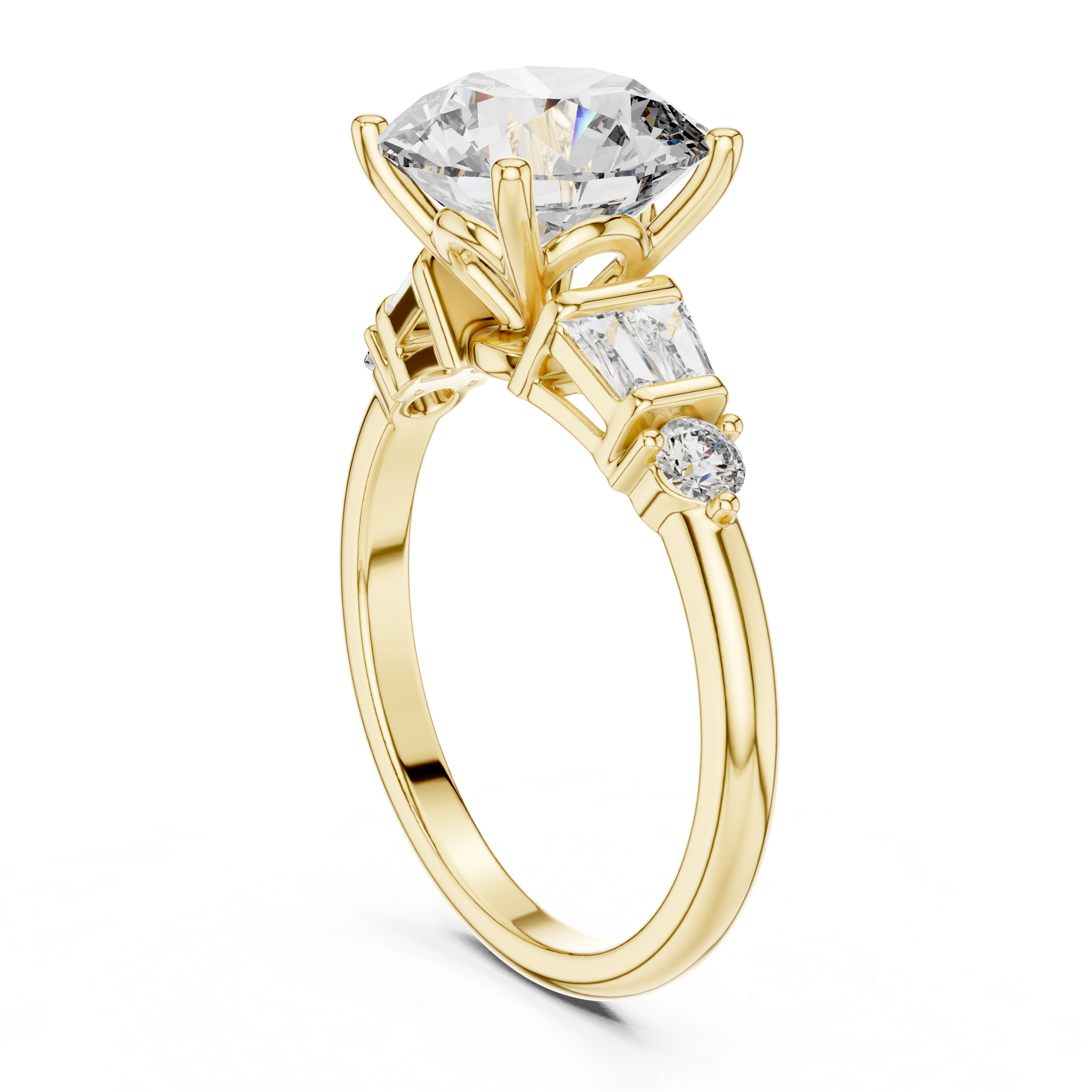 Sunburst Ray Lab Grown Diamond Cushion Ring