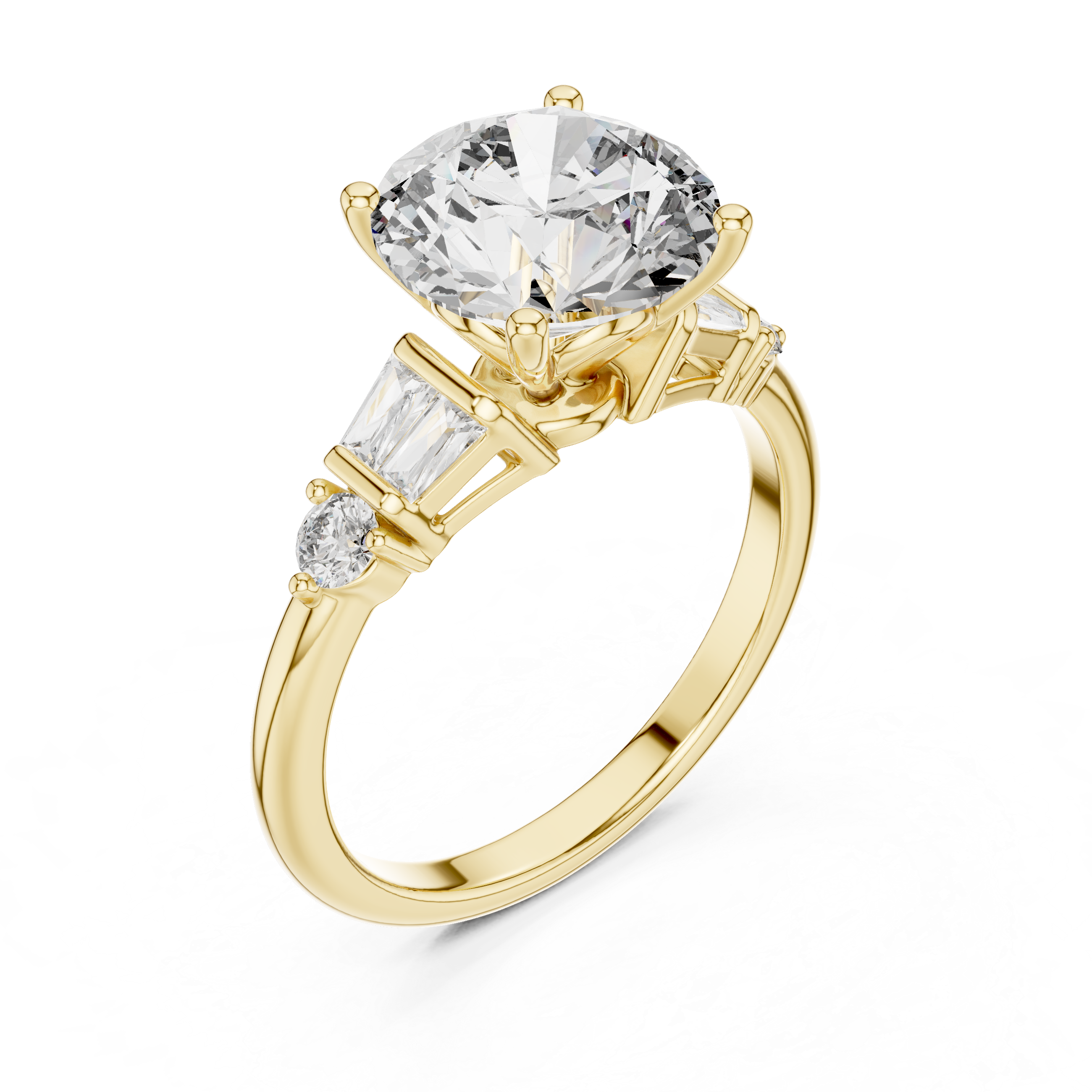 Sunburst Ray Lab Grown Diamond Cushion Ring