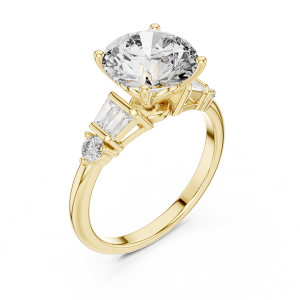 Sunburst Ray Lab Grown Diamond Cushion Ring