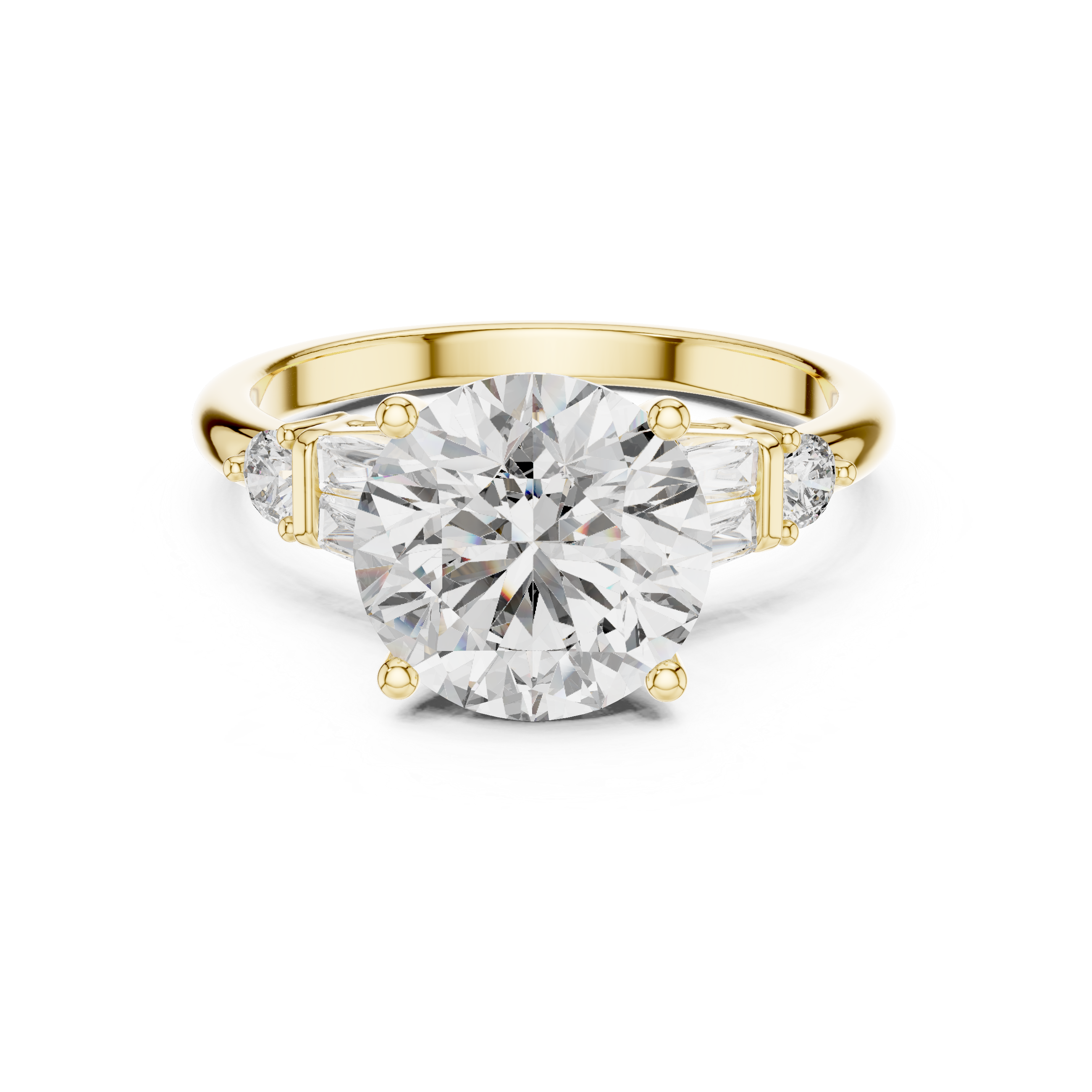 Sunburst Ray Lab Grown Diamond Cushion Ring