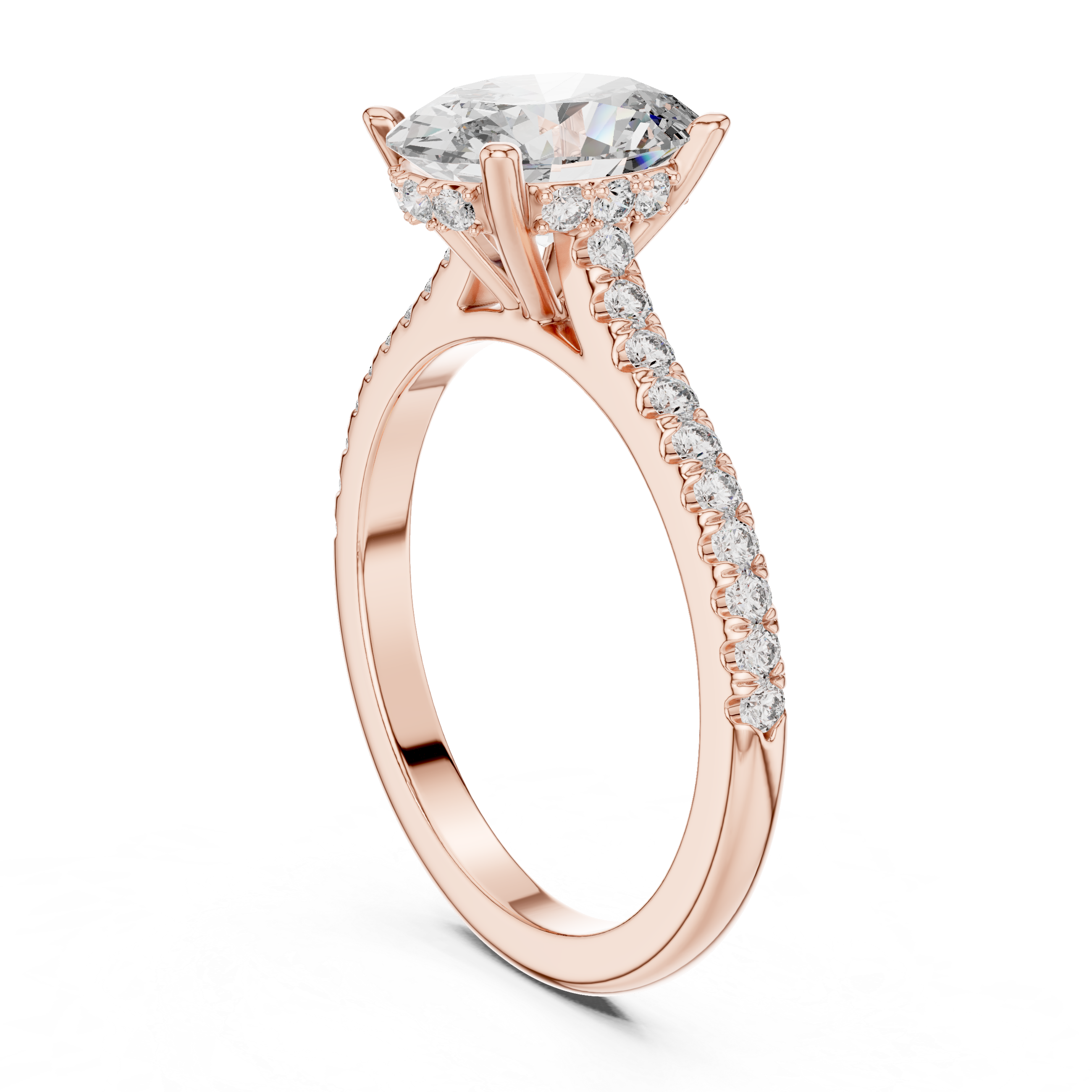 Satin Ribbon Lab Grown Diamond Asymmetric Ring