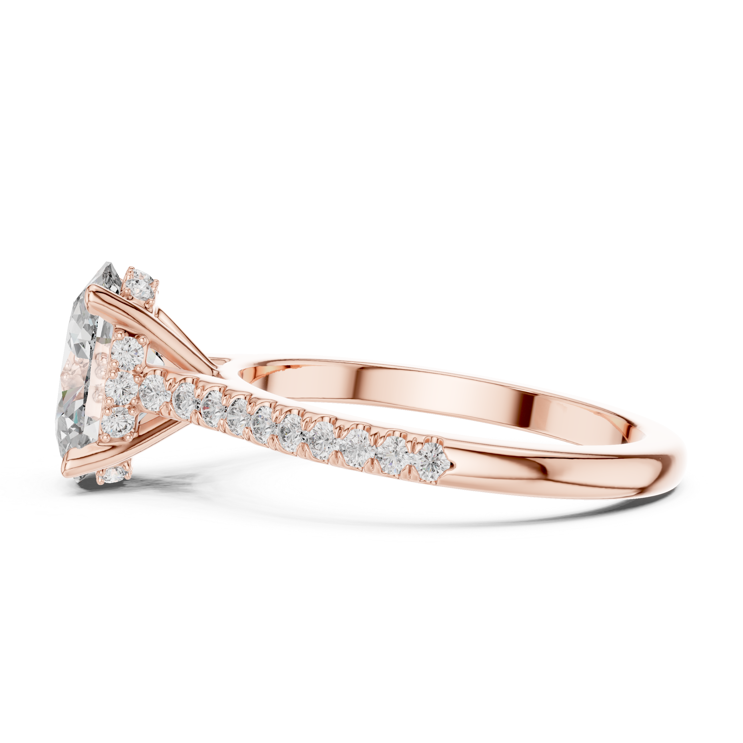 Satin Ribbon Lab Grown Diamond Asymmetric Ring