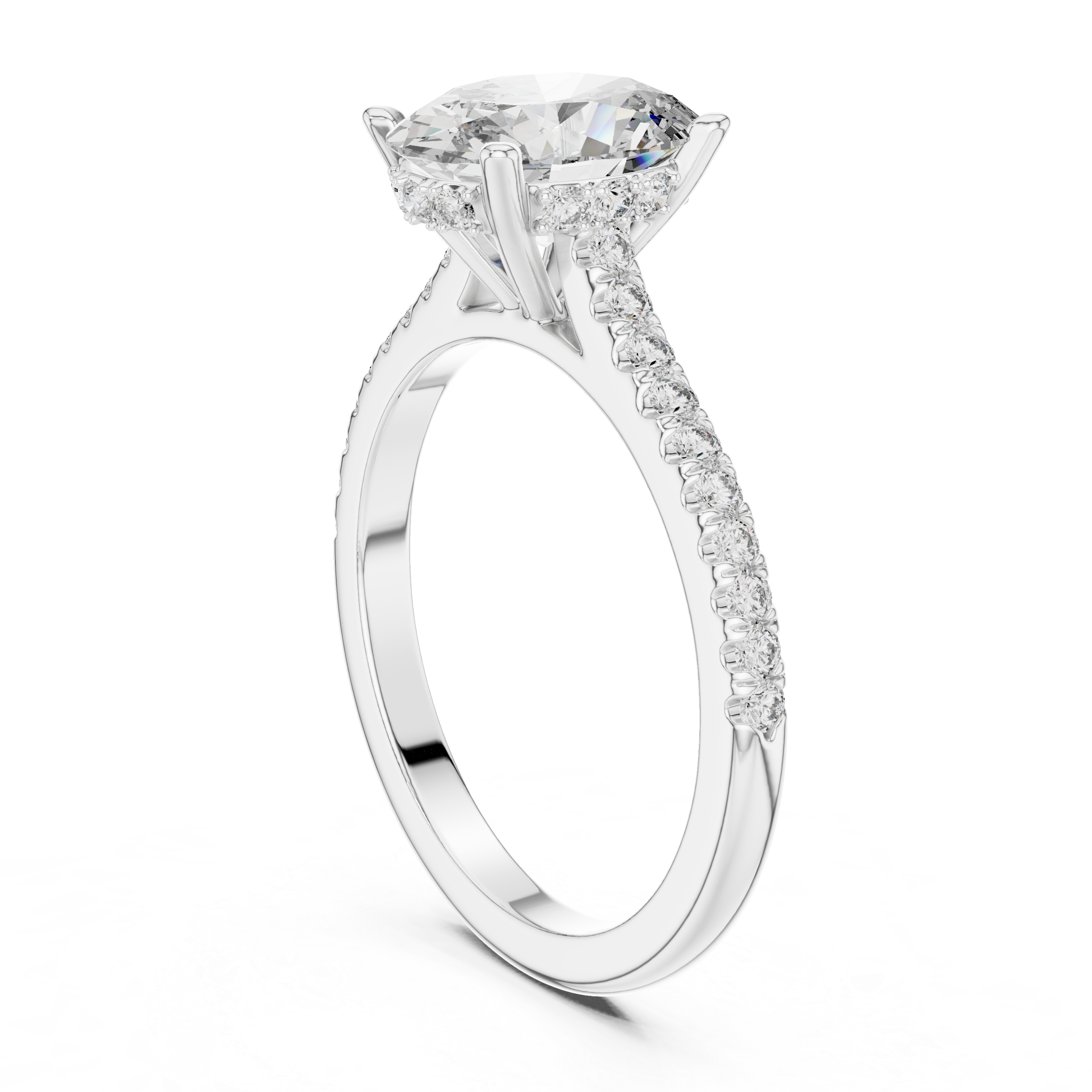 Satin Ribbon Lab Grown Diamond Asymmetric Ring