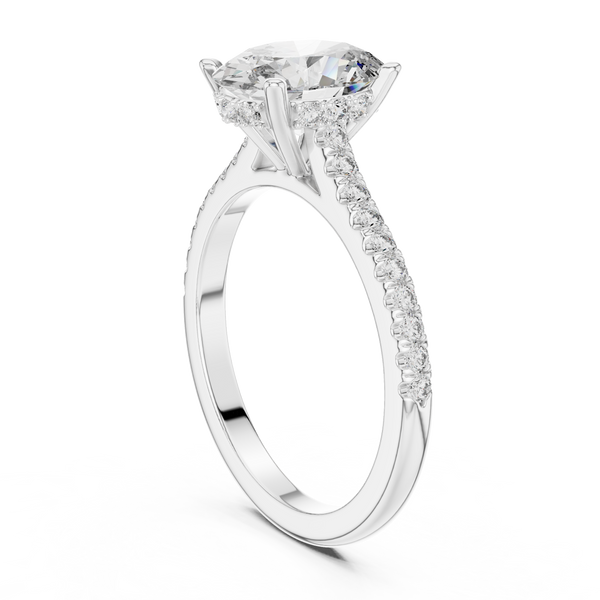 Satin Ribbon Lab Grown Diamond Asymmetric Ring