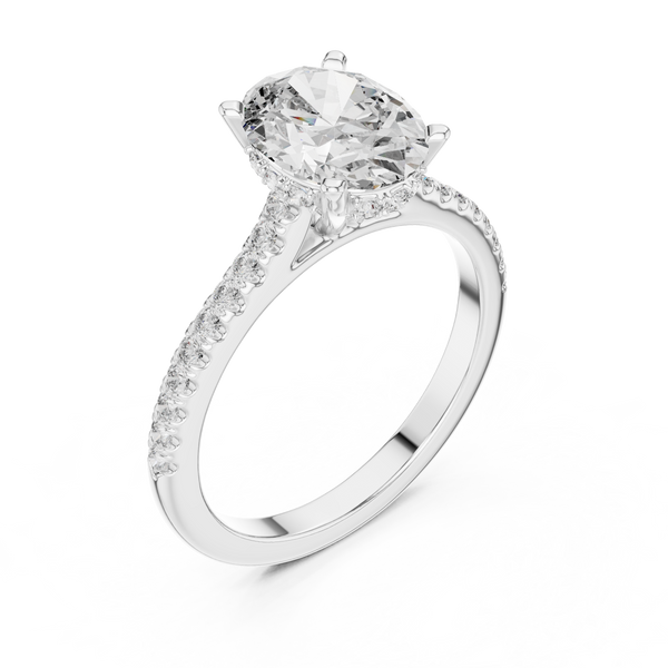 Satin Ribbon Lab Grown Diamond Asymmetric Ring