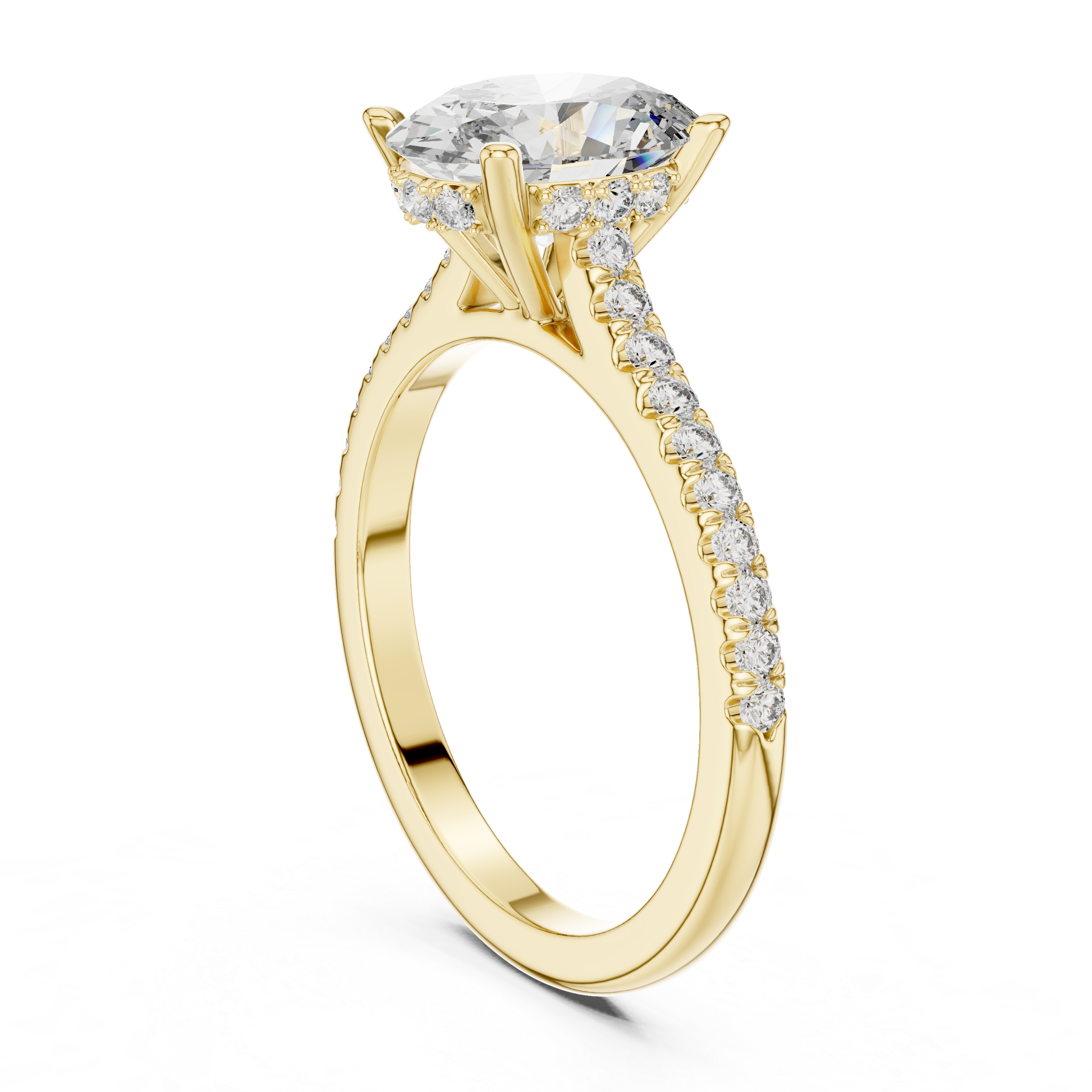 Satin Ribbon Lab Grown Diamond Asymmetric Ring