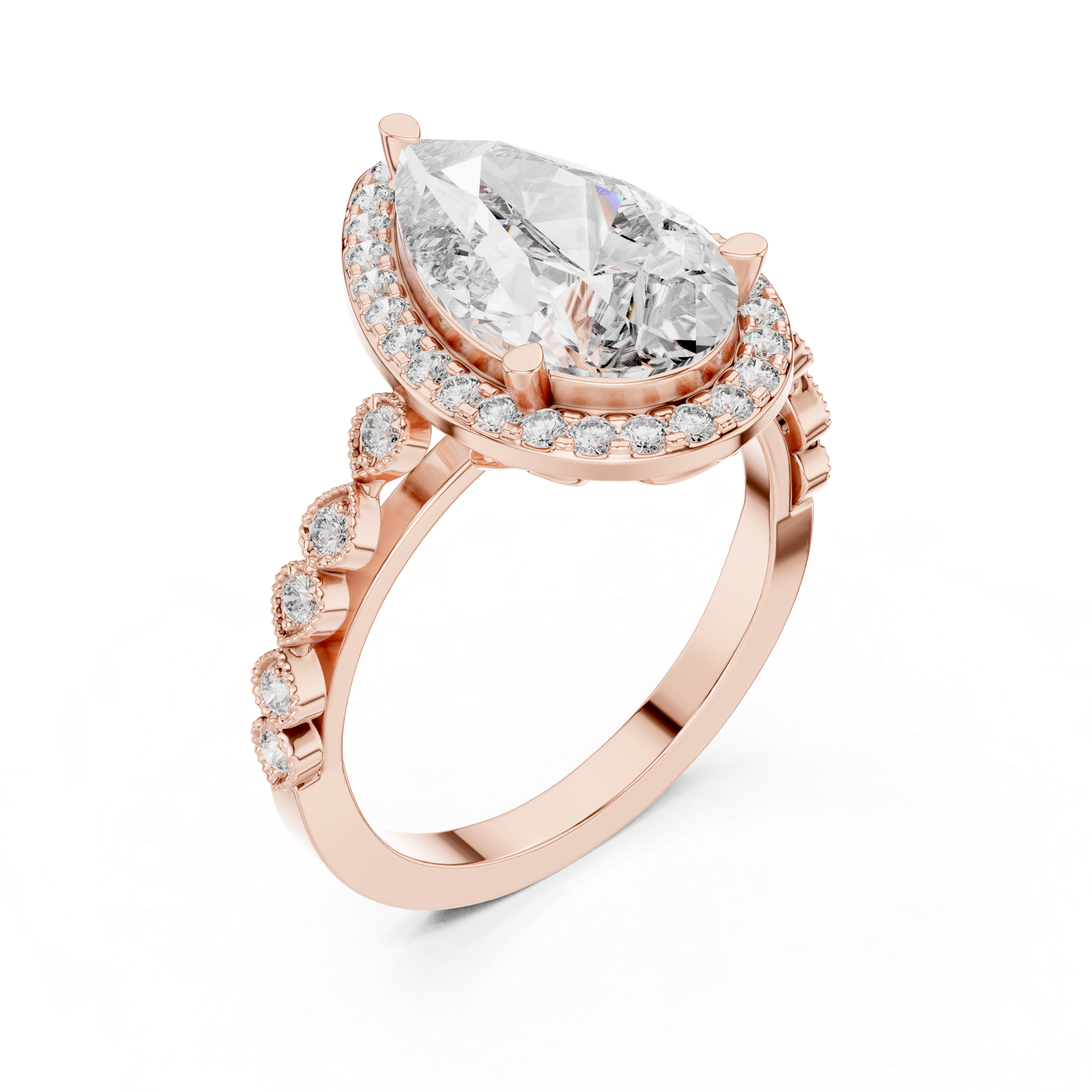 Pebble Beach Lab Grown Diamond Beaded Ring