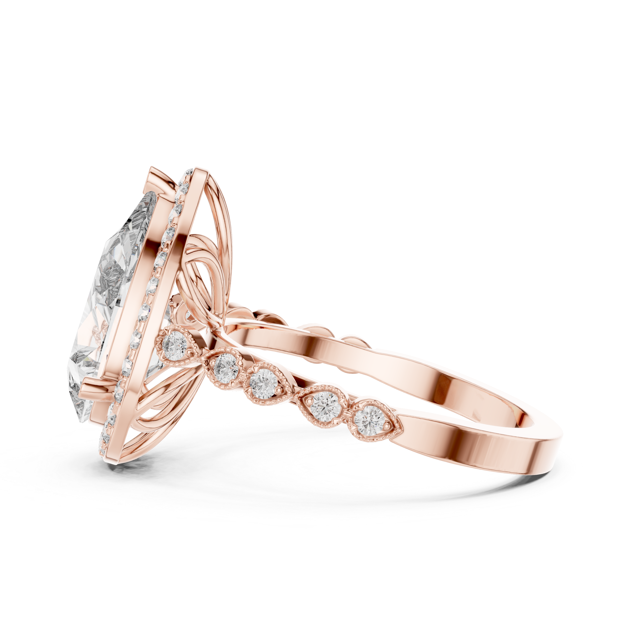 Pebble Beach Lab Grown Diamond Beaded Ring