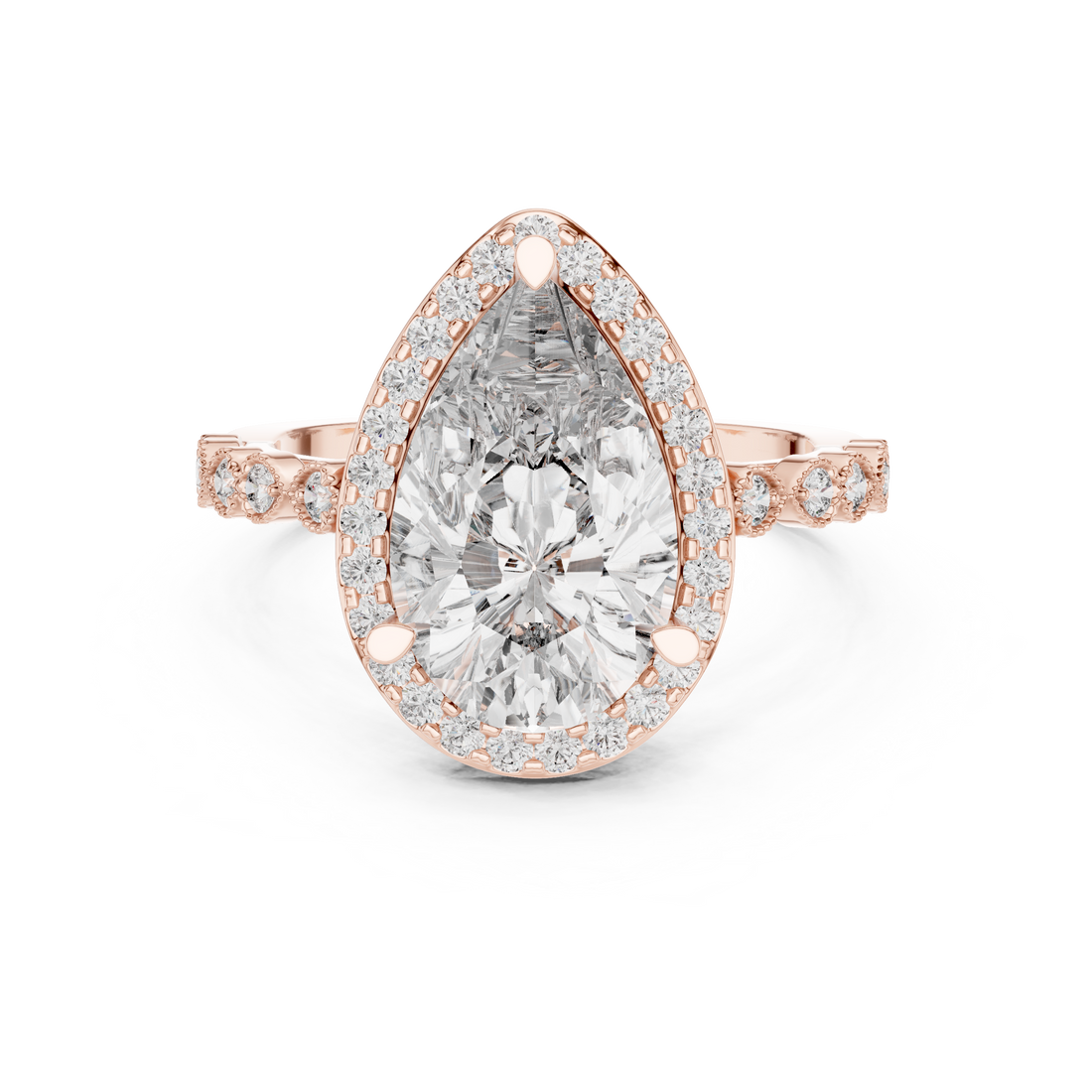 Pebble Beach Lab Grown Diamond Beaded Ring