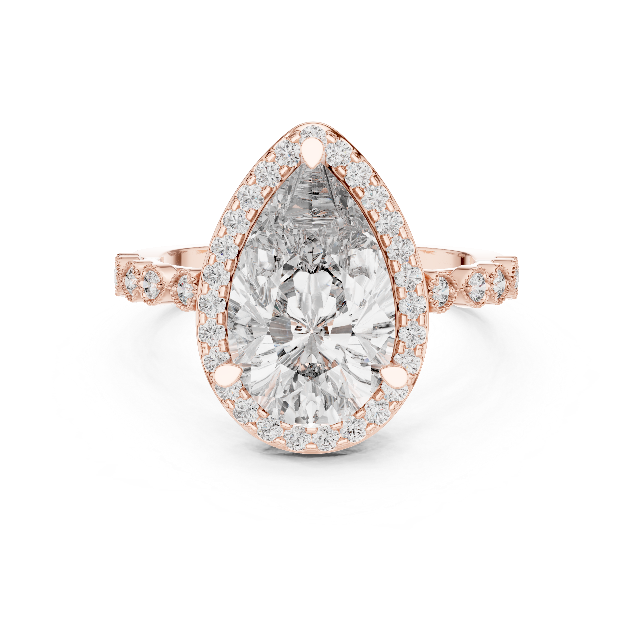 Pebble Beach Lab Grown Diamond Beaded Ring