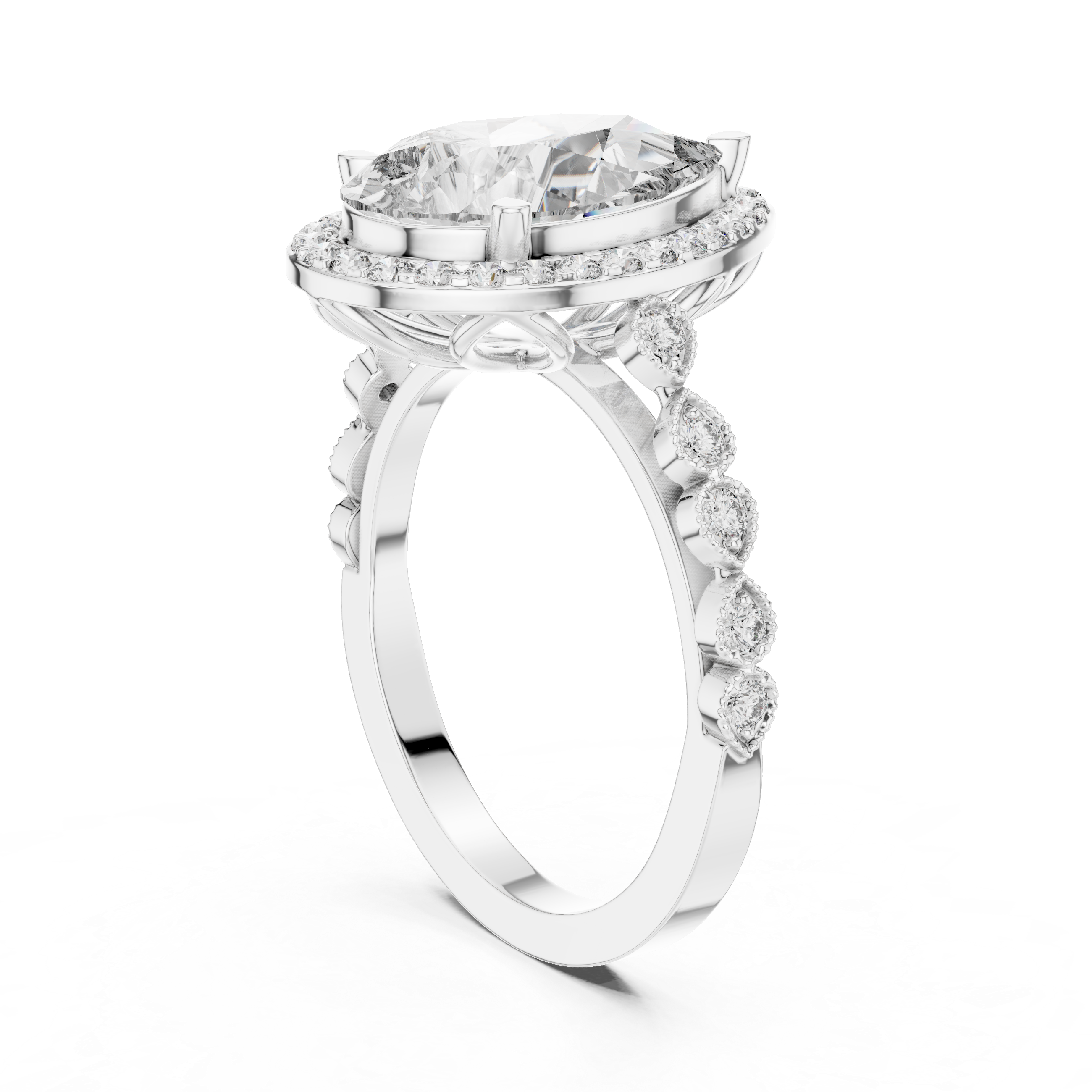 Pebble Beach Lab Grown Diamond Beaded Ring