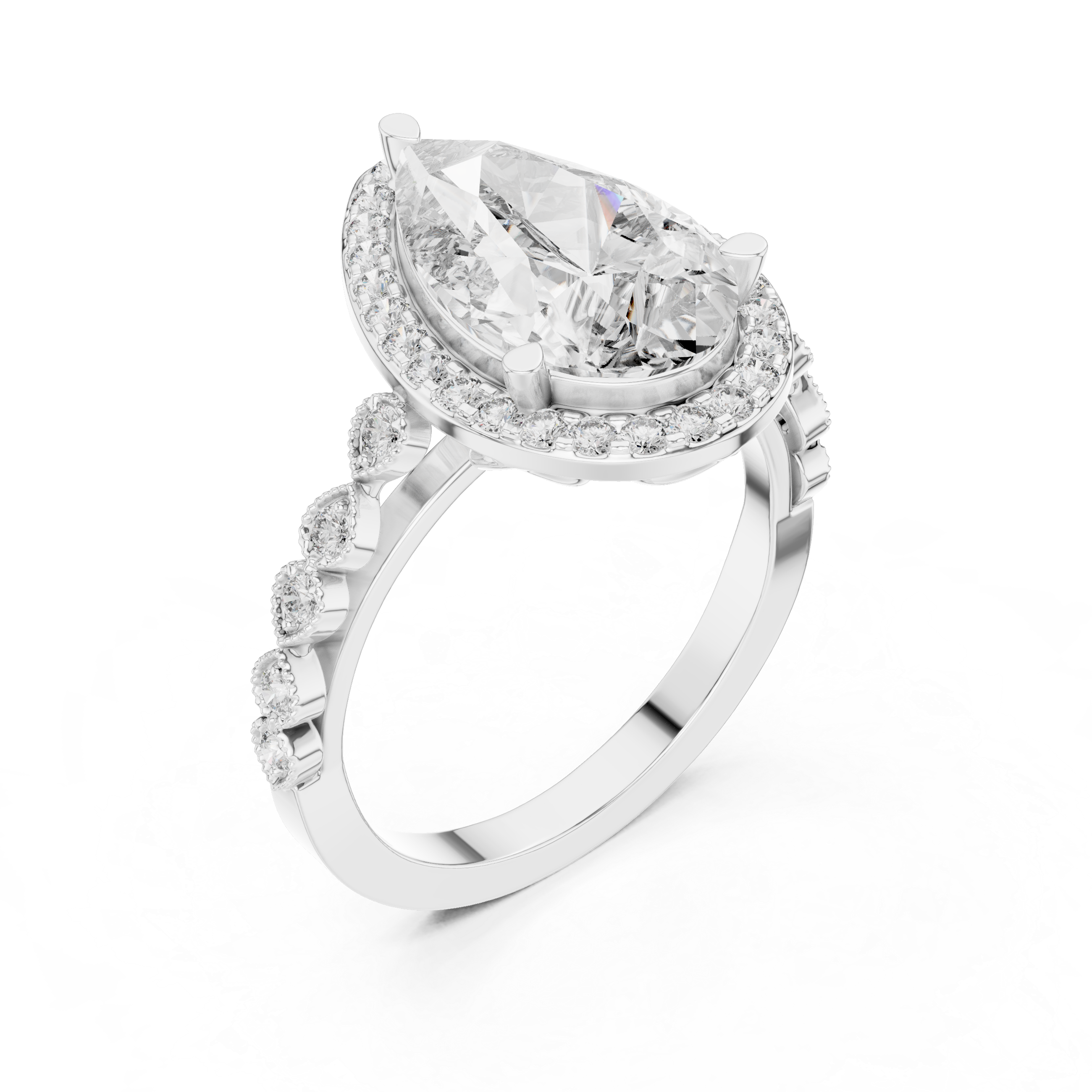 Pebble Beach Lab Grown Diamond Beaded Ring