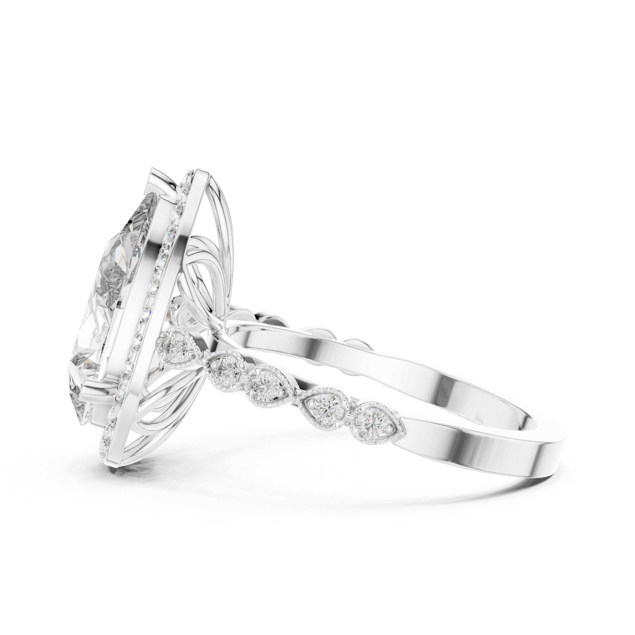 Pebble Beach Lab Grown Diamond Beaded Ring