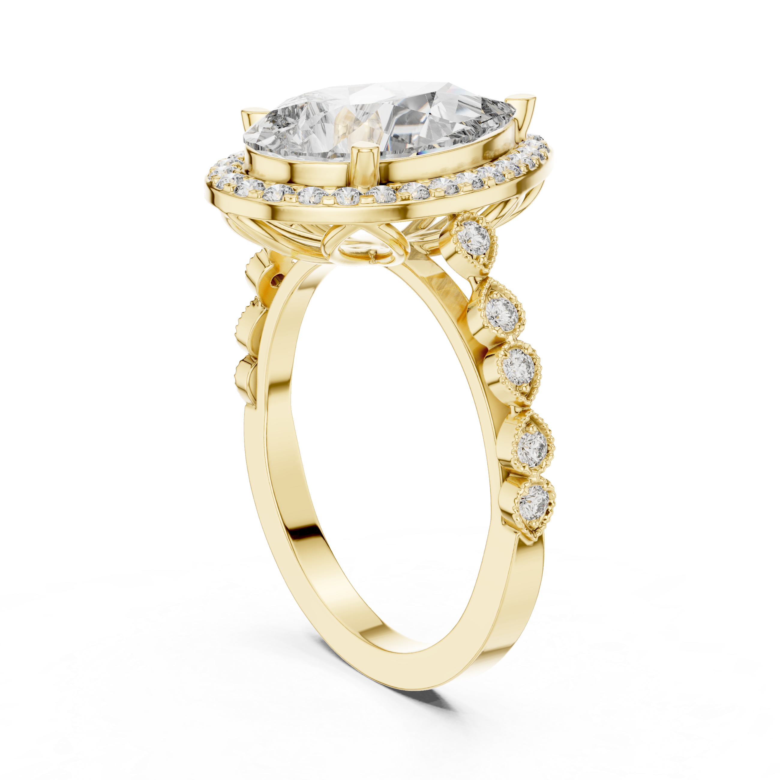 Pebble Beach Lab Grown Diamond Beaded Ring
