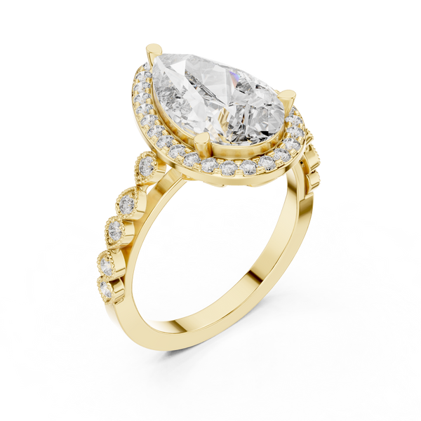 Pebble Beach Lab Grown Diamond Beaded Ring