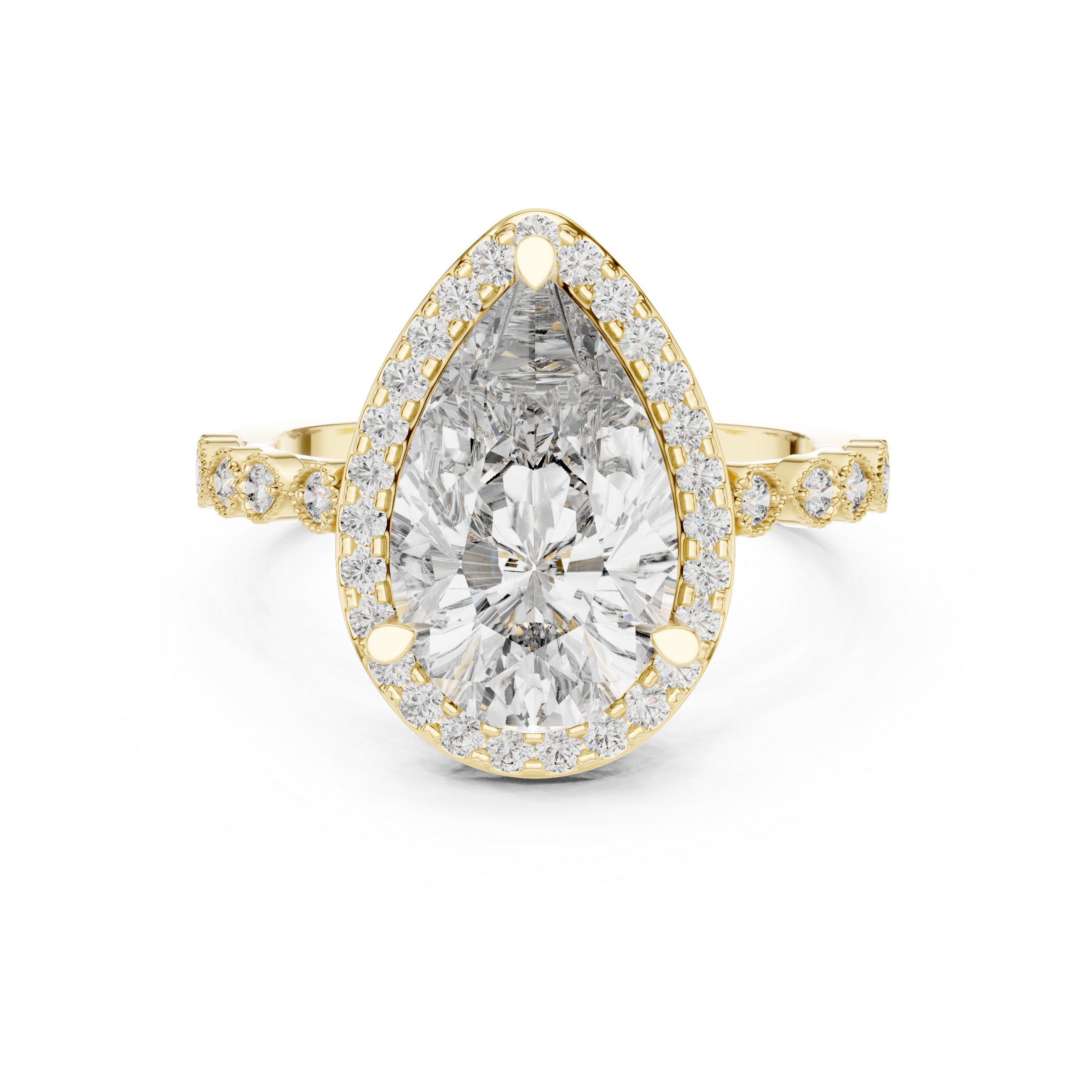 Pebble Beach Lab Grown Diamond Beaded Ring