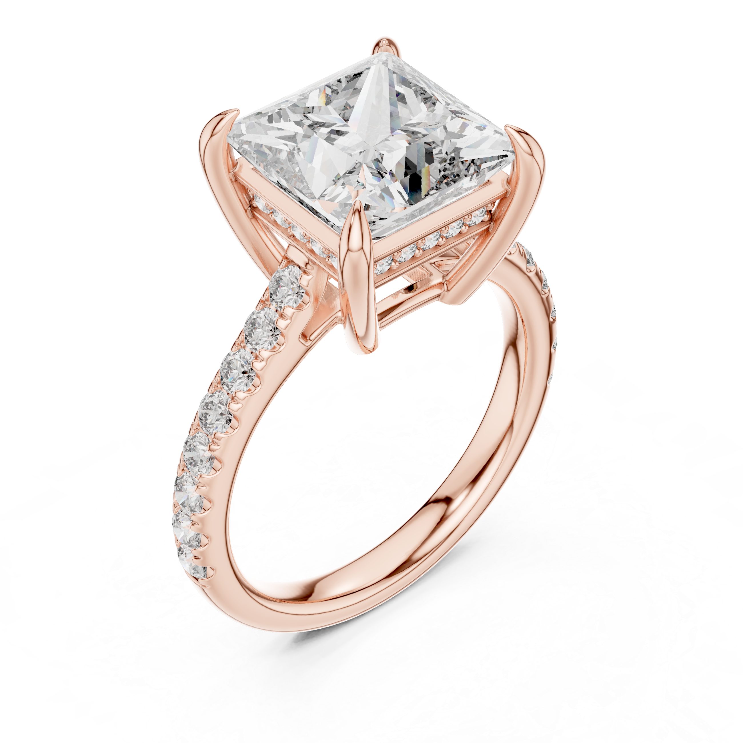 Sunset Burst Lab Grown Diamond Halo Ring