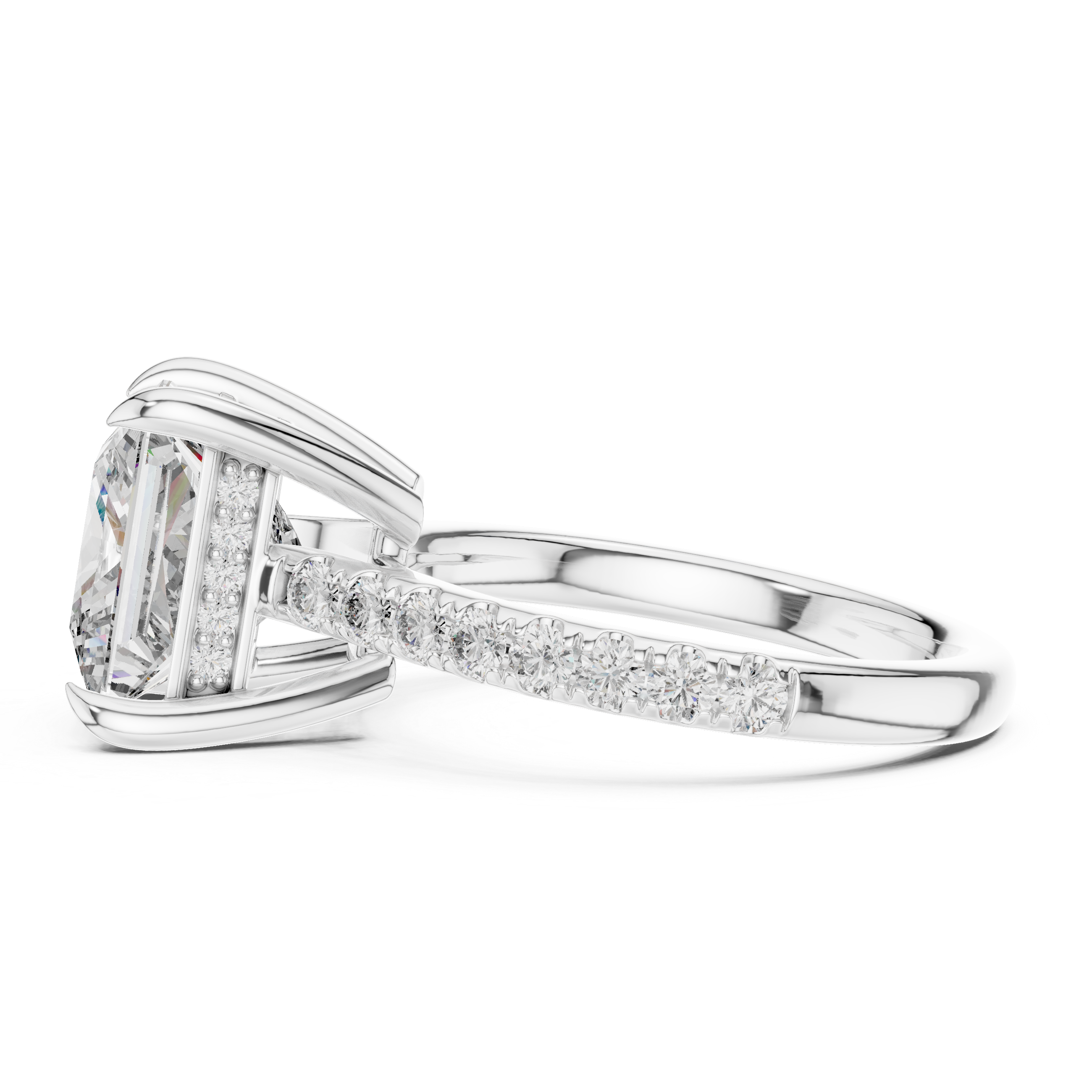 Sunset Burst Lab Grown Diamond Halo Ring