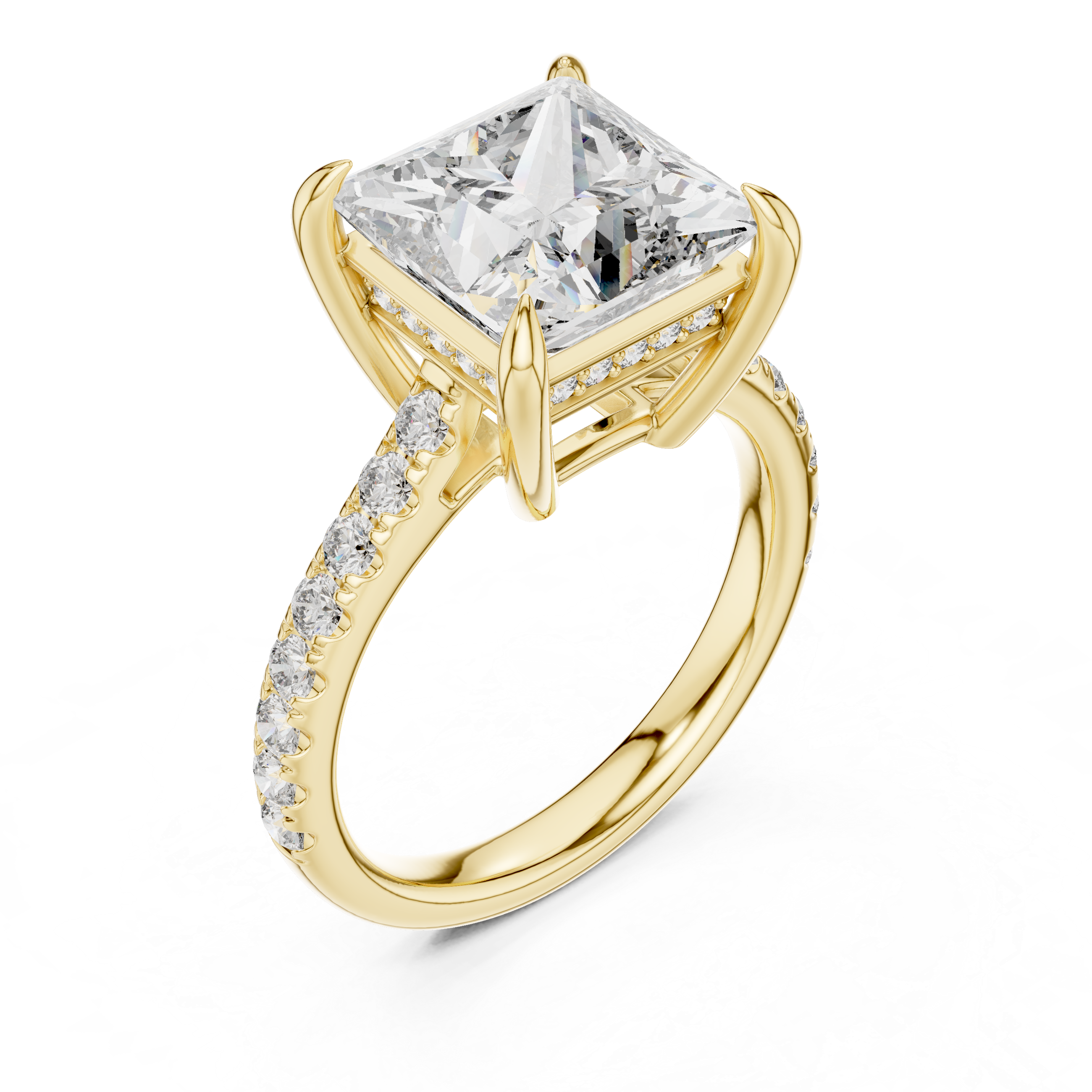 Sunset Burst Lab Grown Diamond Halo Ring