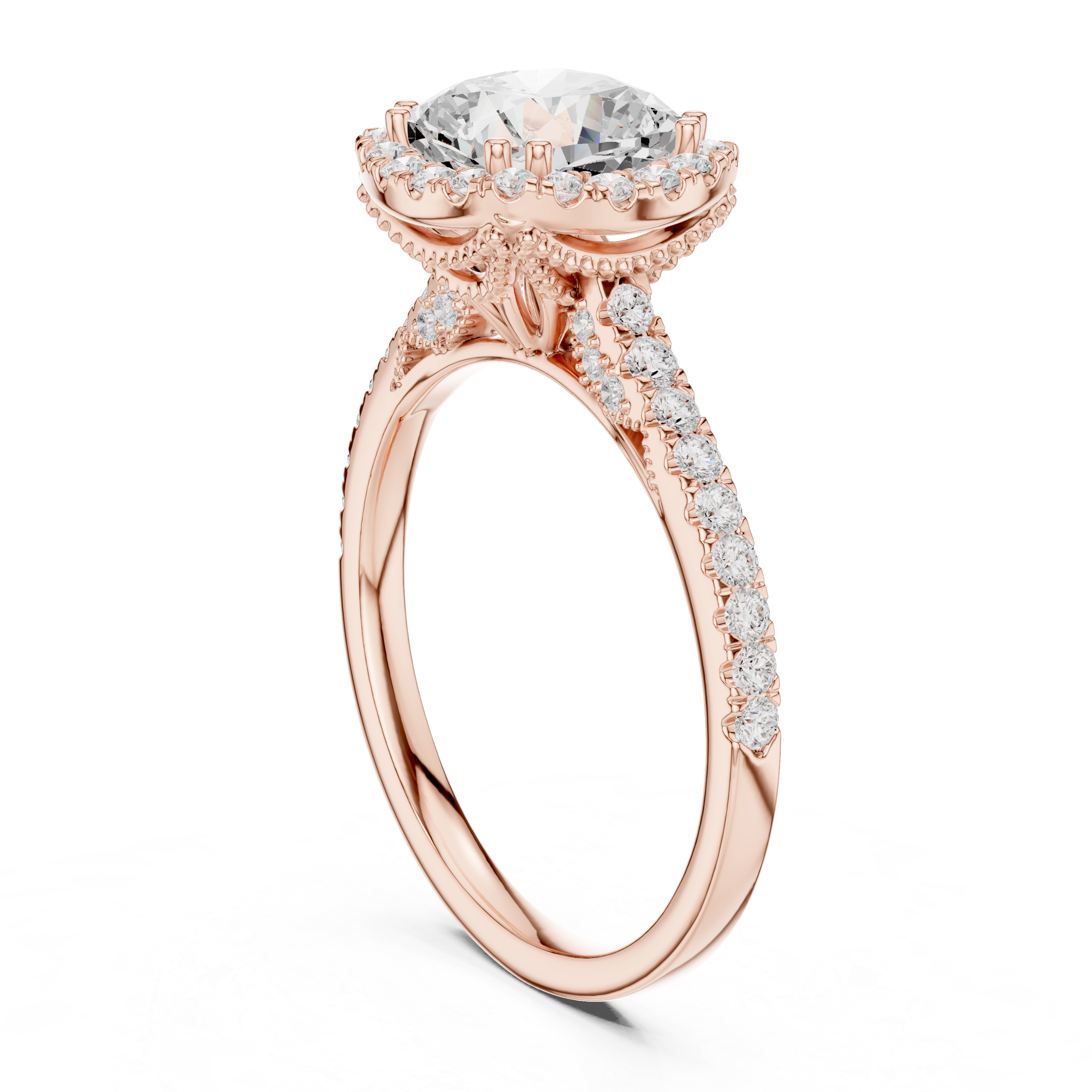 Lava Rock Lab Grown Diamond Split Path Ring