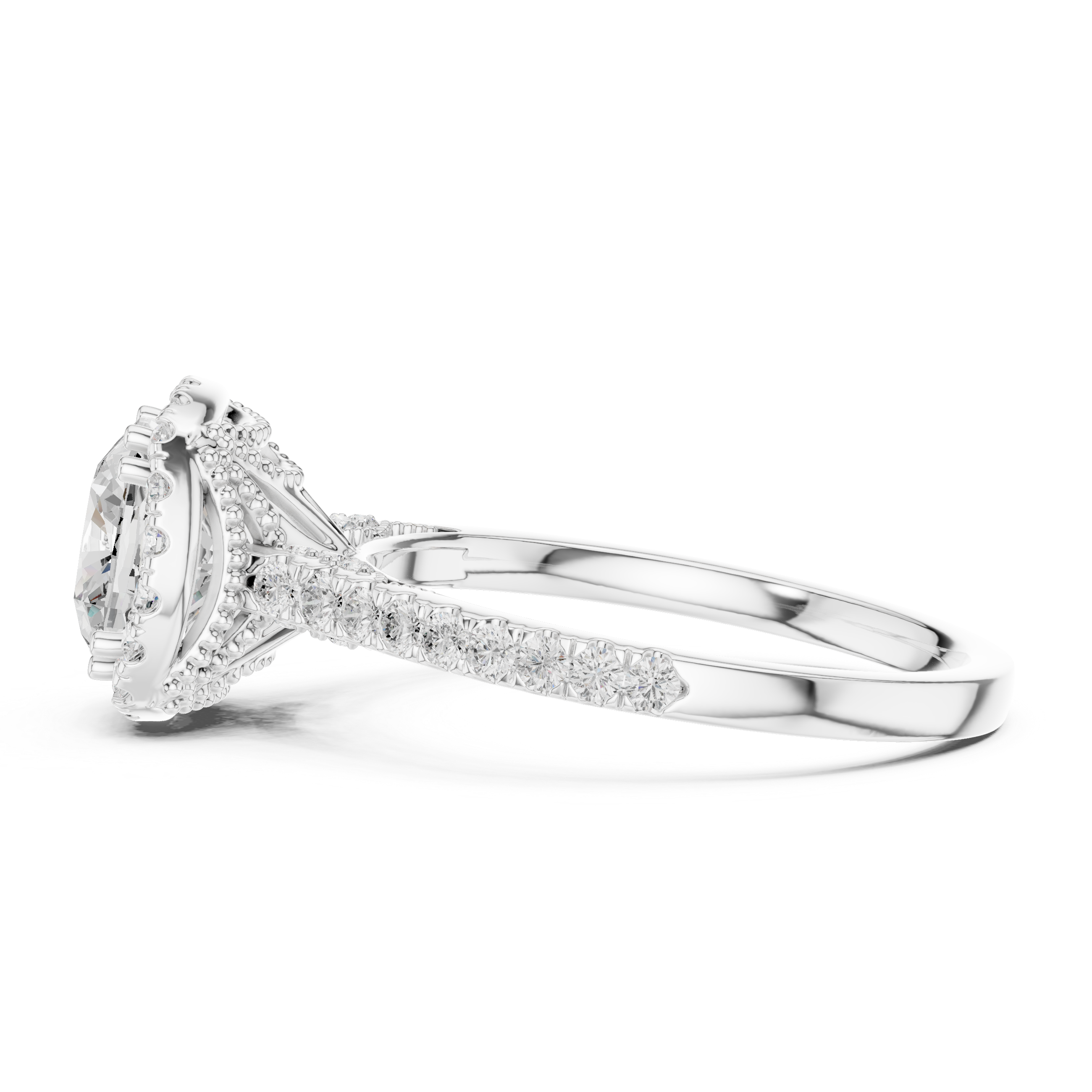 Lava Rock Lab Grown Diamond Split Path Ring