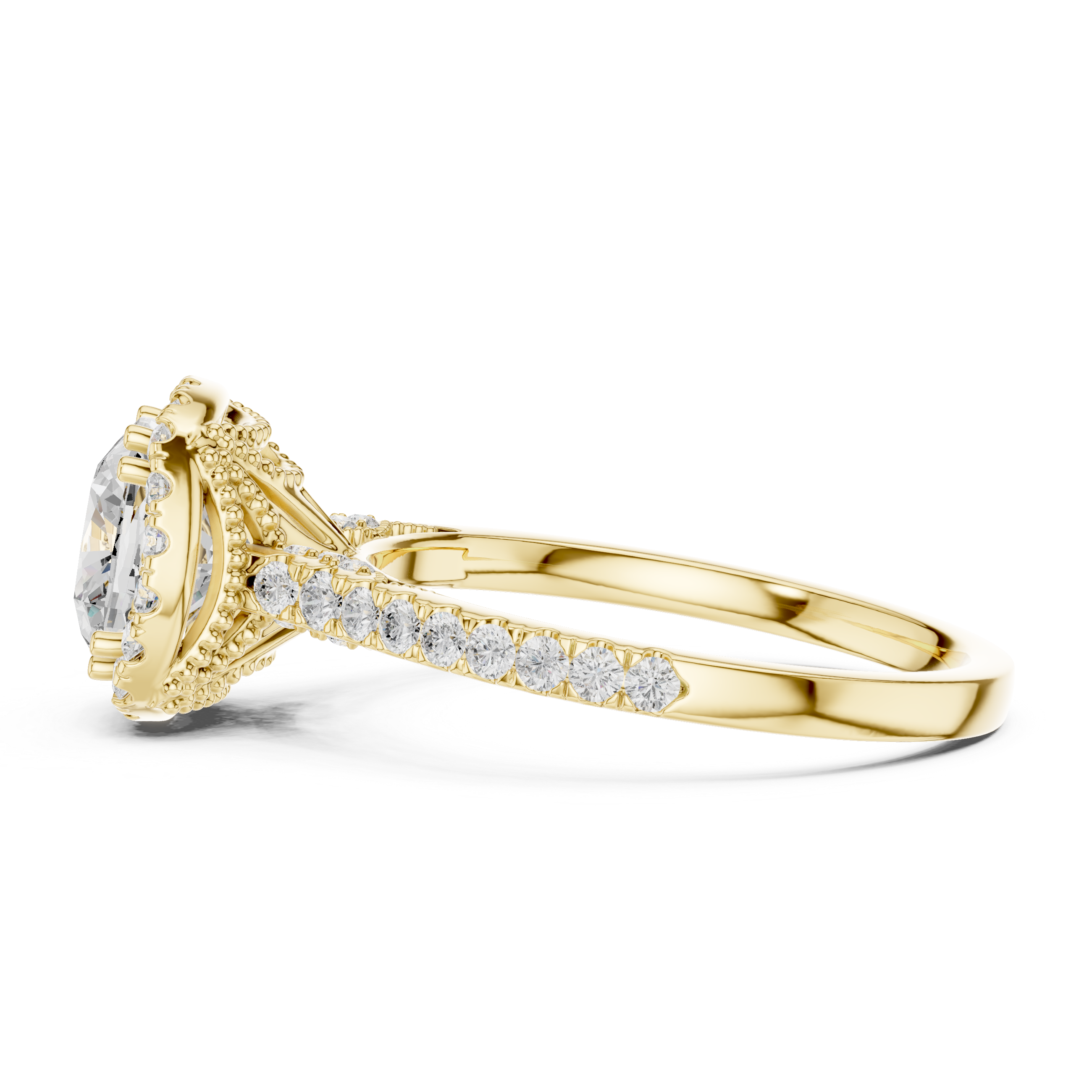 Lava Rock Lab Grown Diamond Split Path Ring