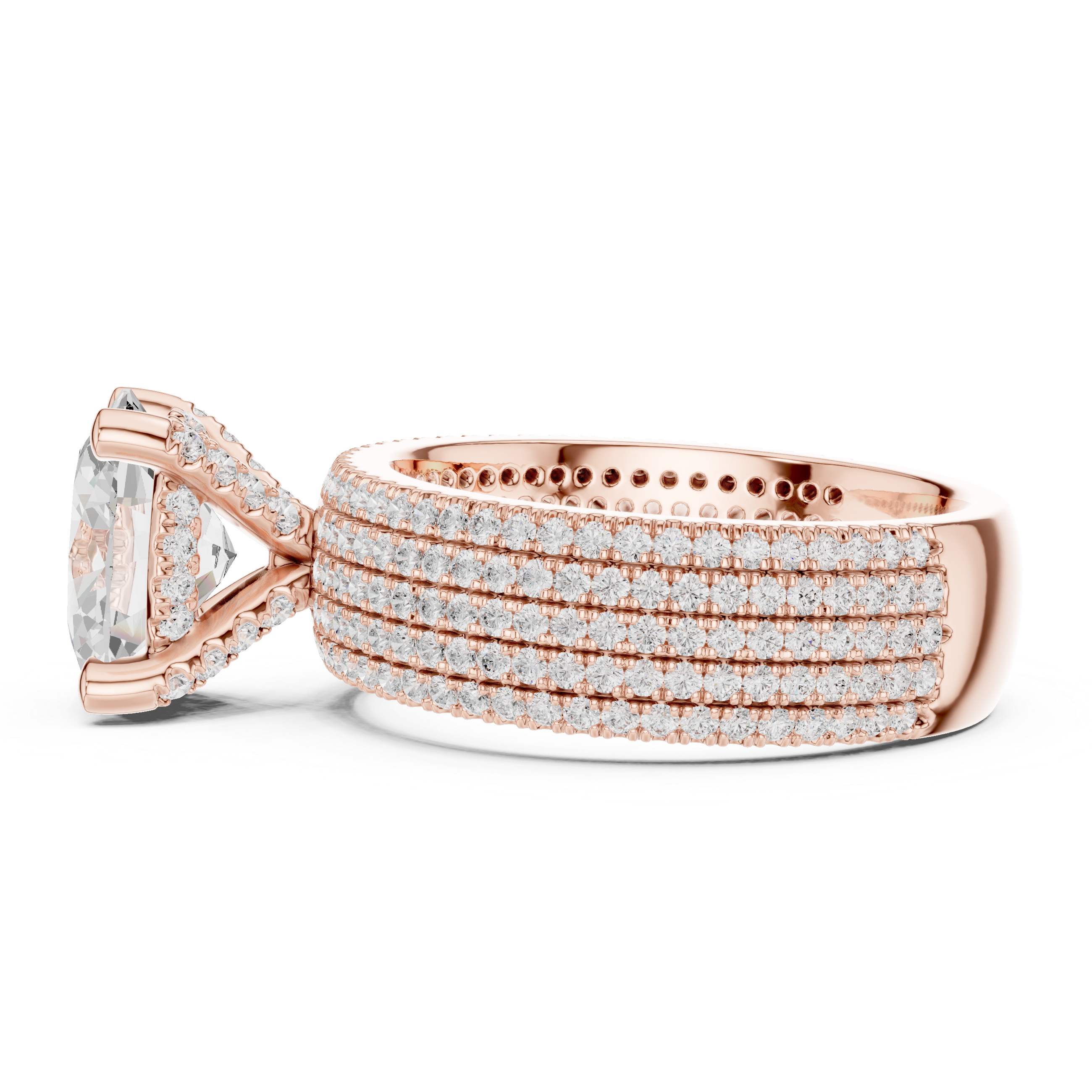 Ridge Line Lab Grown Diamond Textured Branch Ring