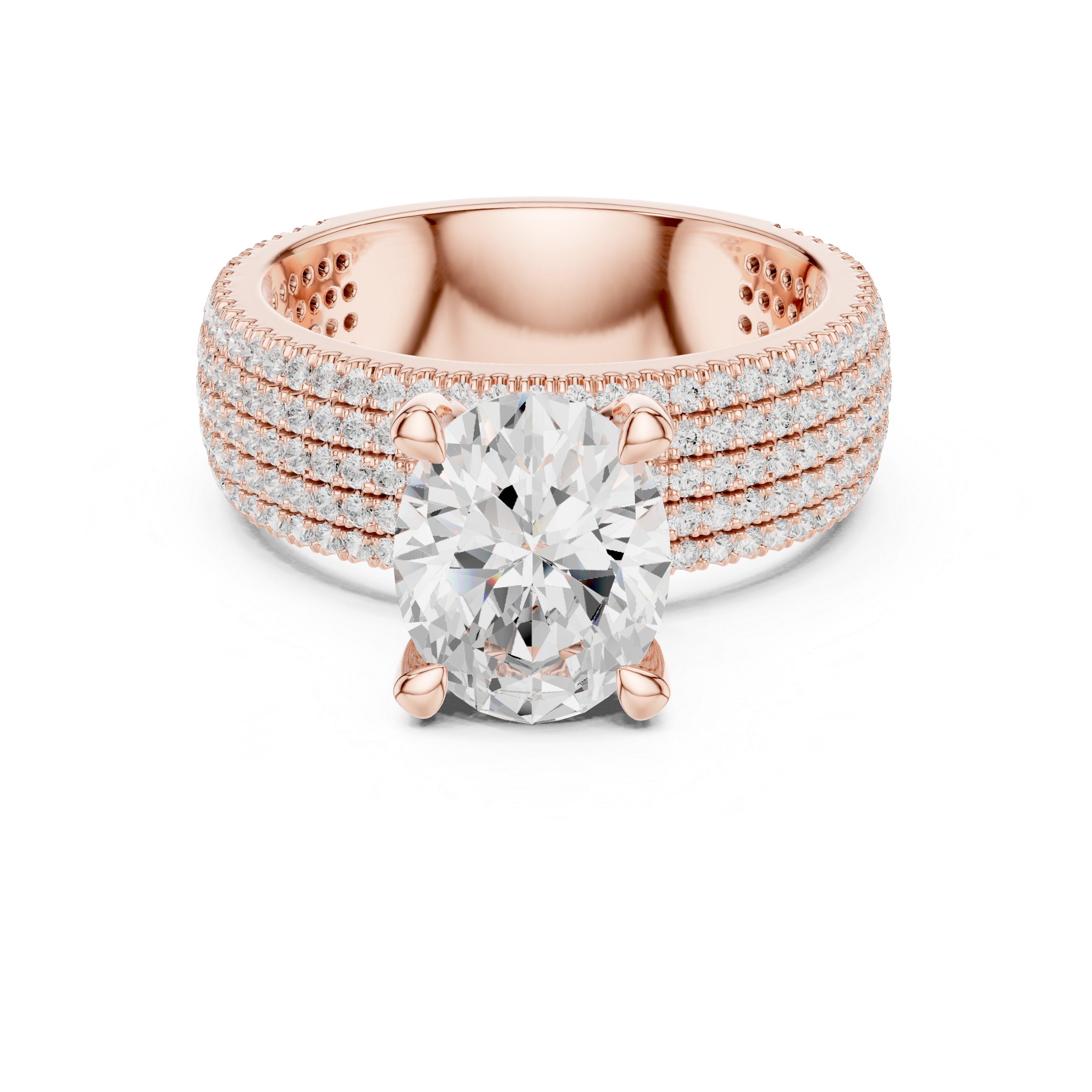 Ridge Line Lab Grown Diamond Textured Branch Ring