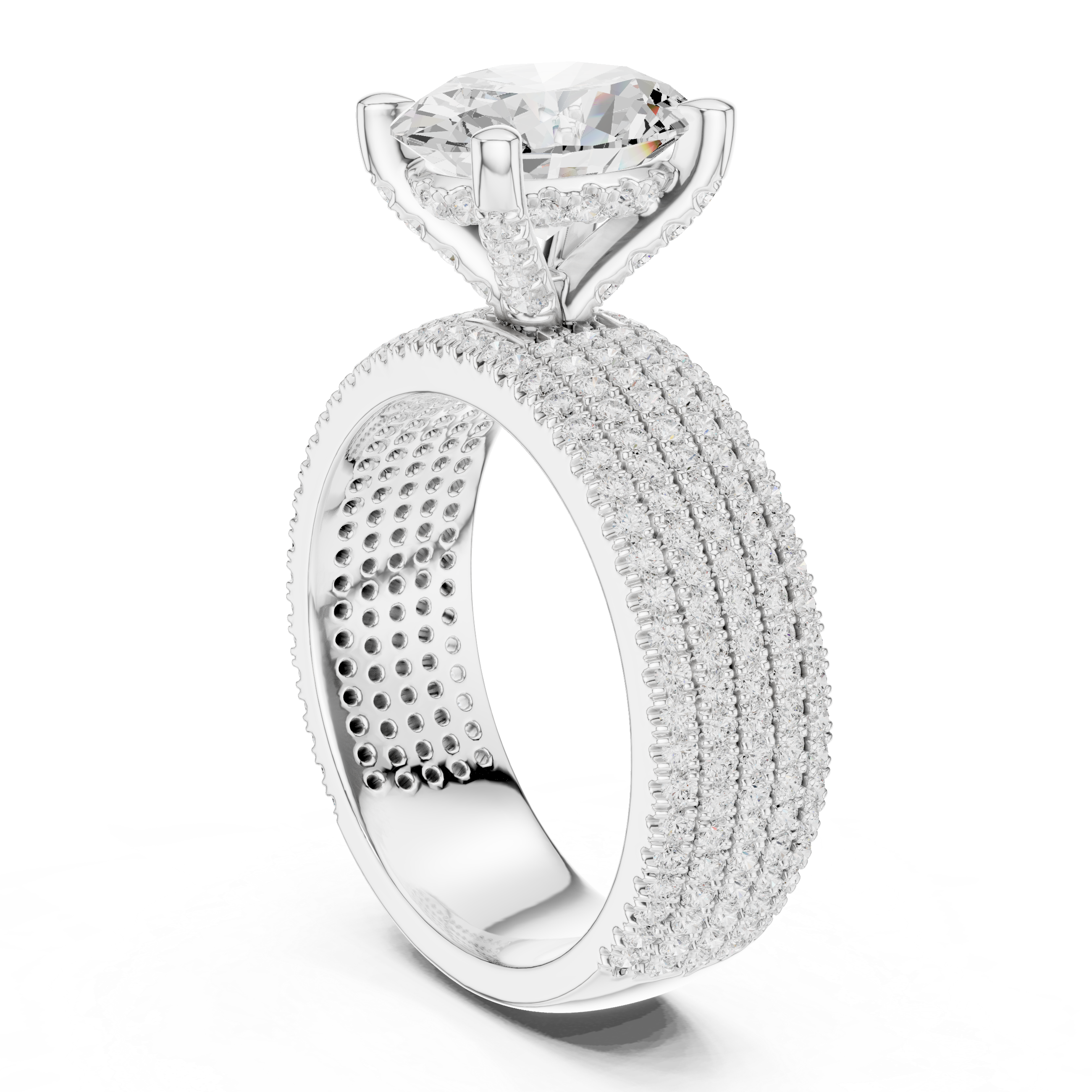Ridge Line Lab Grown Diamond Textured Branch Ring