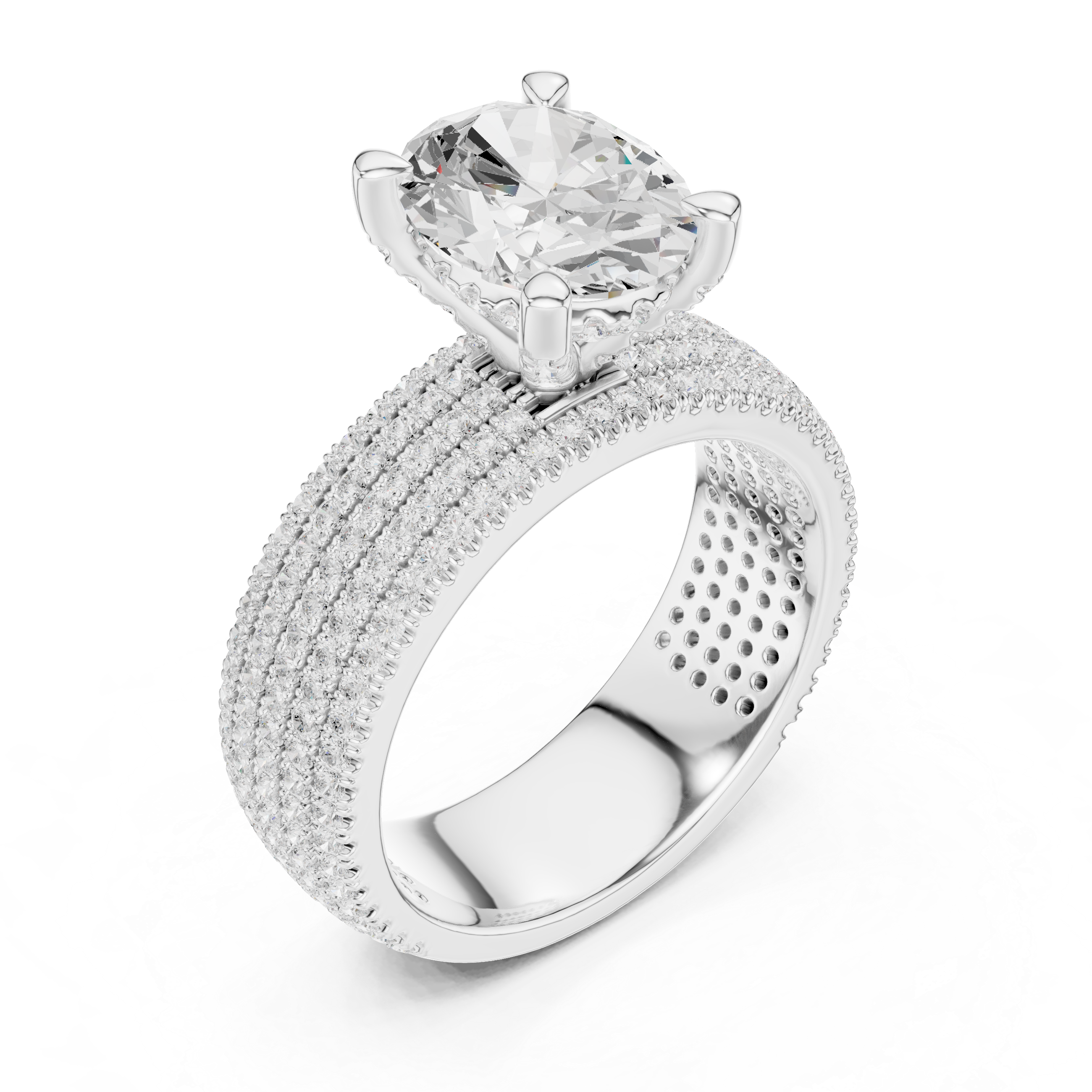 Ridge Line Lab Grown Diamond Textured Branch Ring
