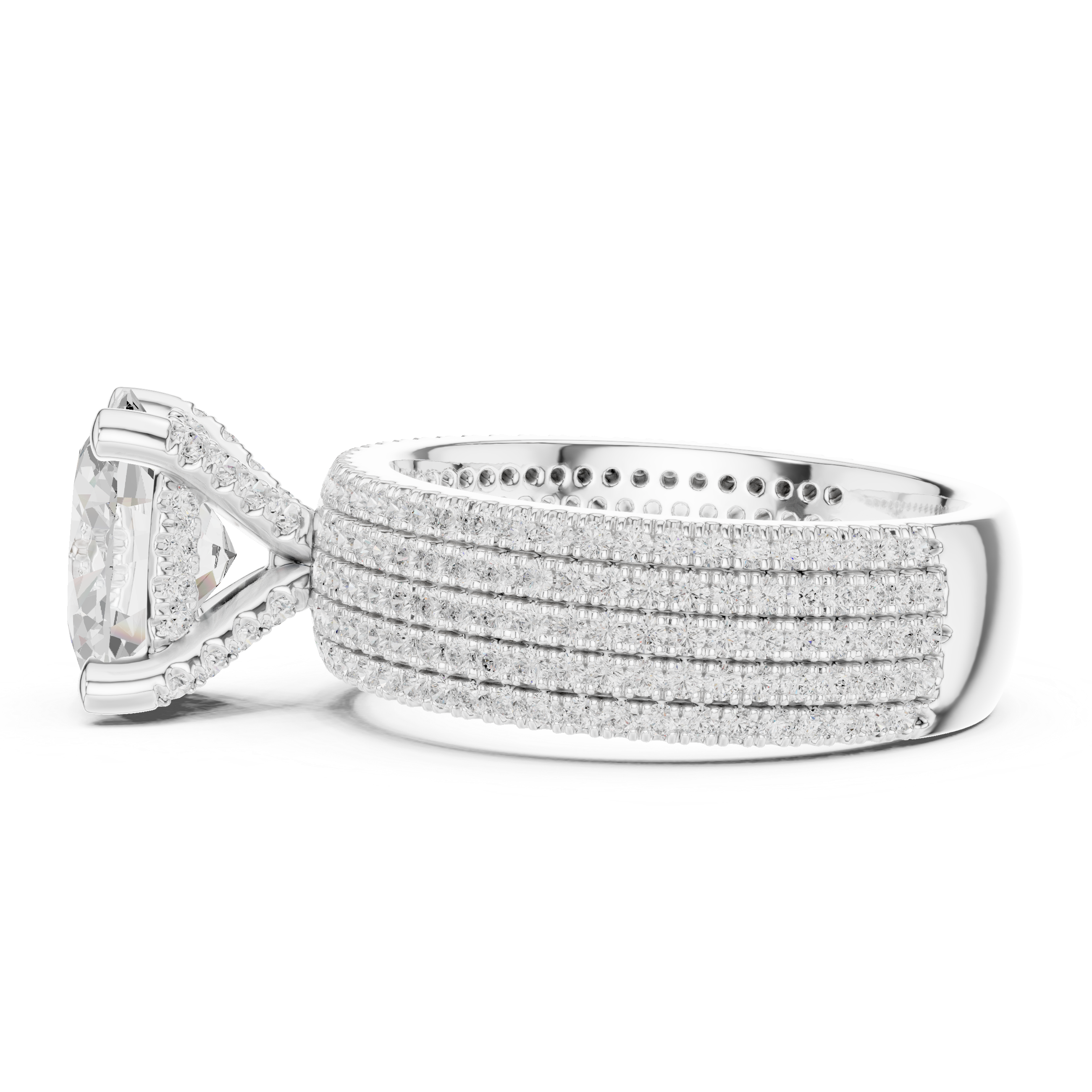 Ridge Line Lab Grown Diamond Textured Branch Ring