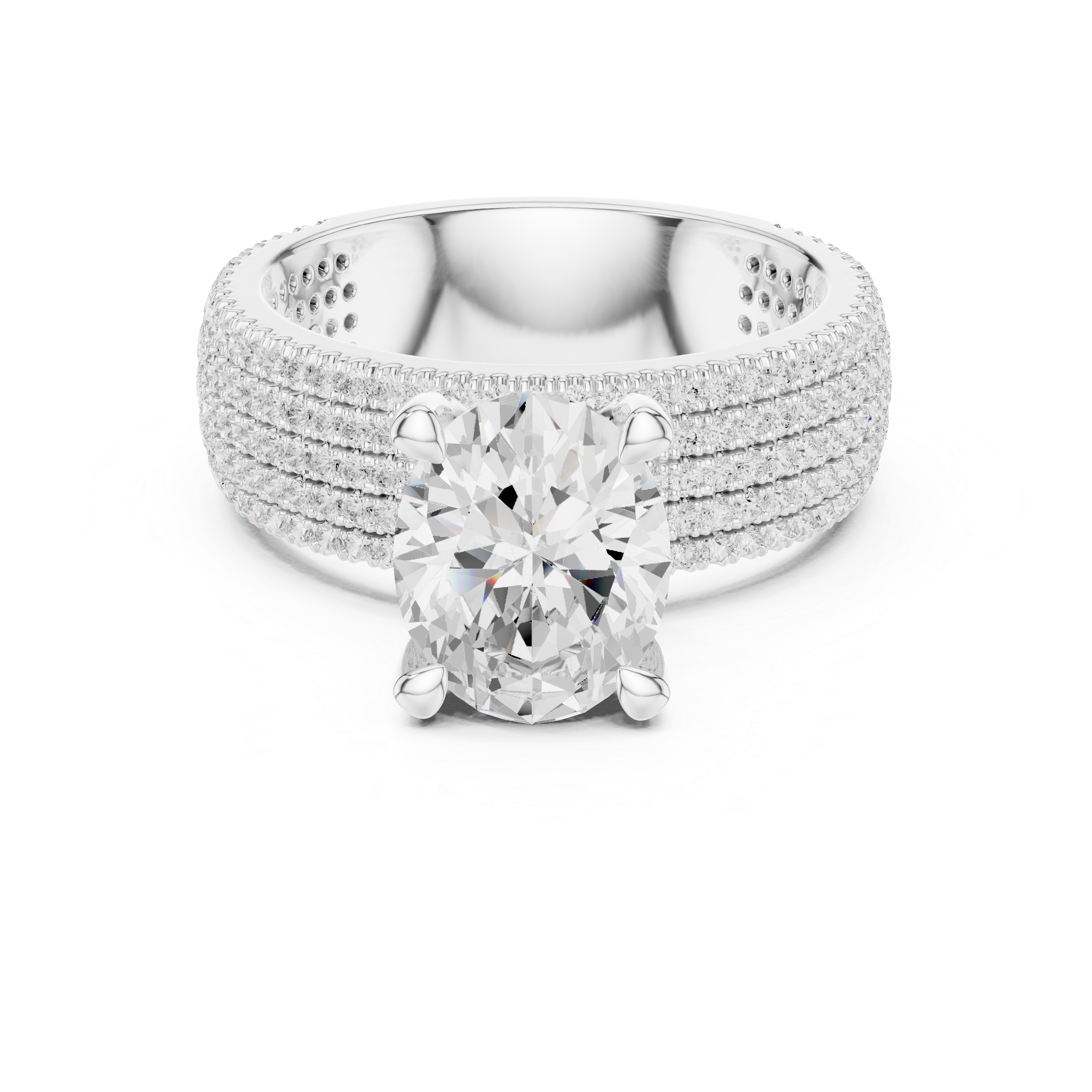 Ridge Line Lab Grown Diamond Textured Branch Ring