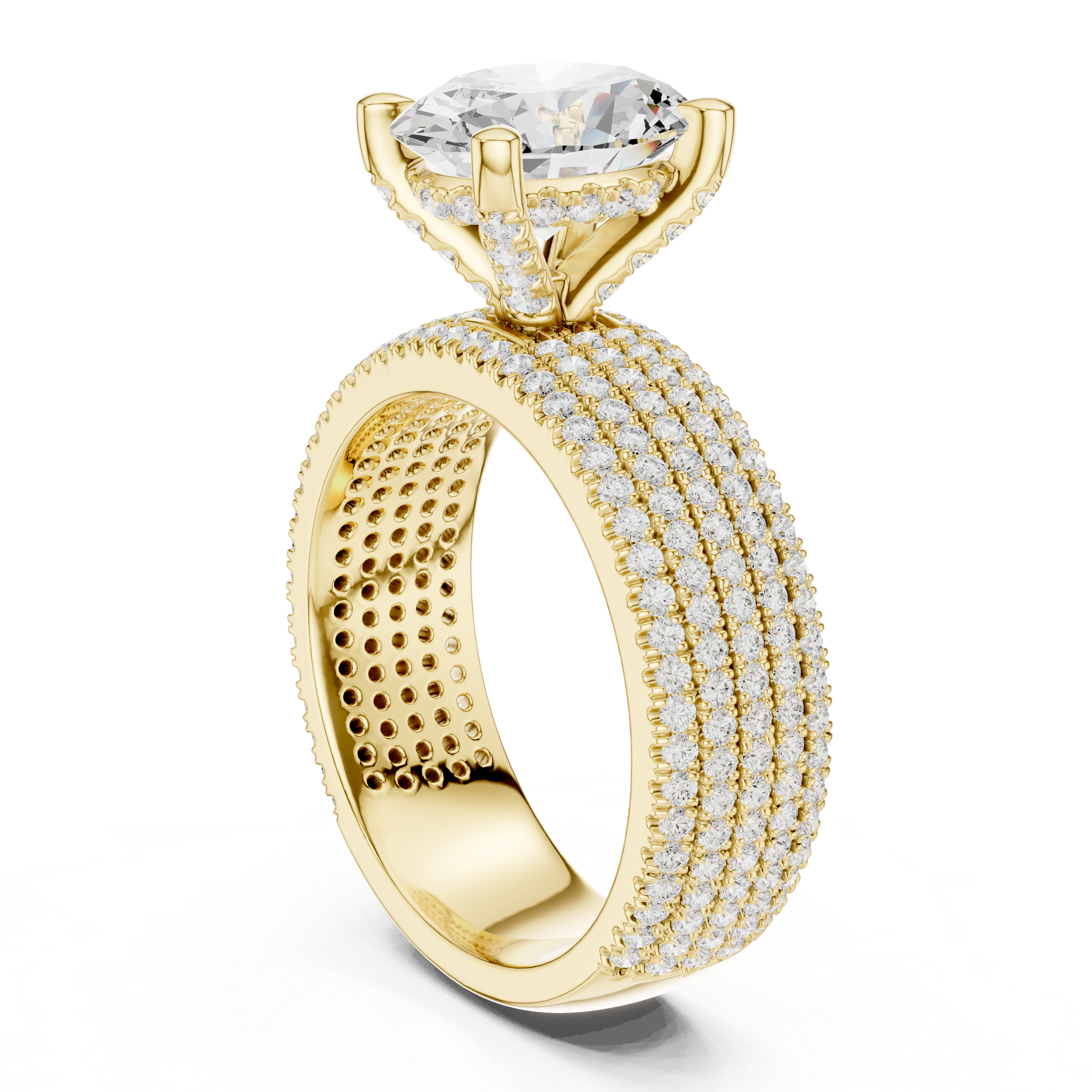 Ridge Line Lab Grown Diamond Textured Branch Ring