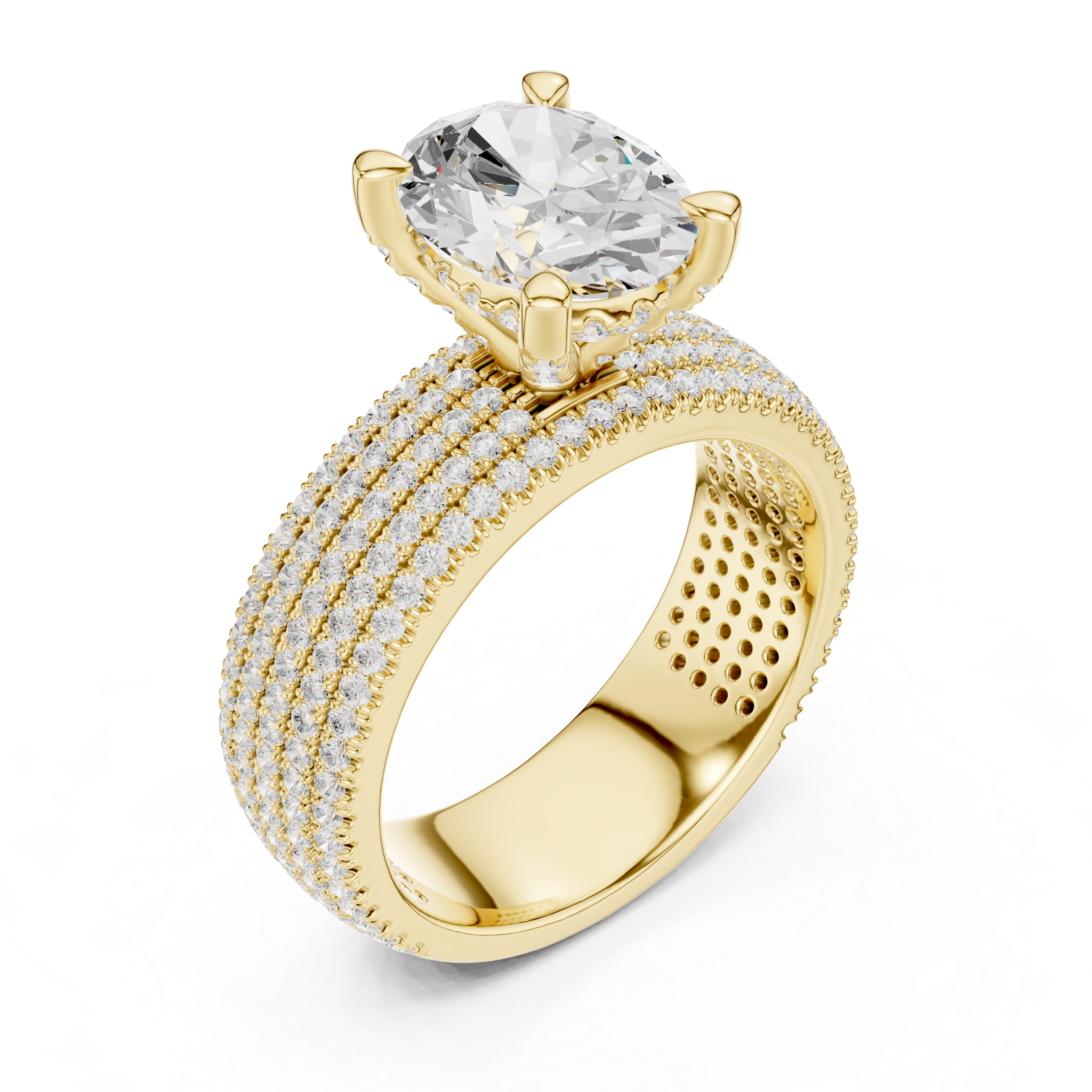 Ridge Line Lab Grown Diamond Textured Branch Ring