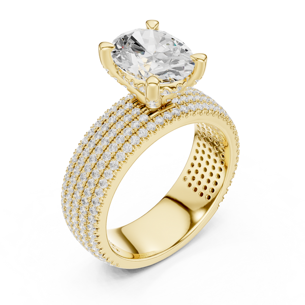 Ridge Line Lab Grown Diamond Textured Branch Ring