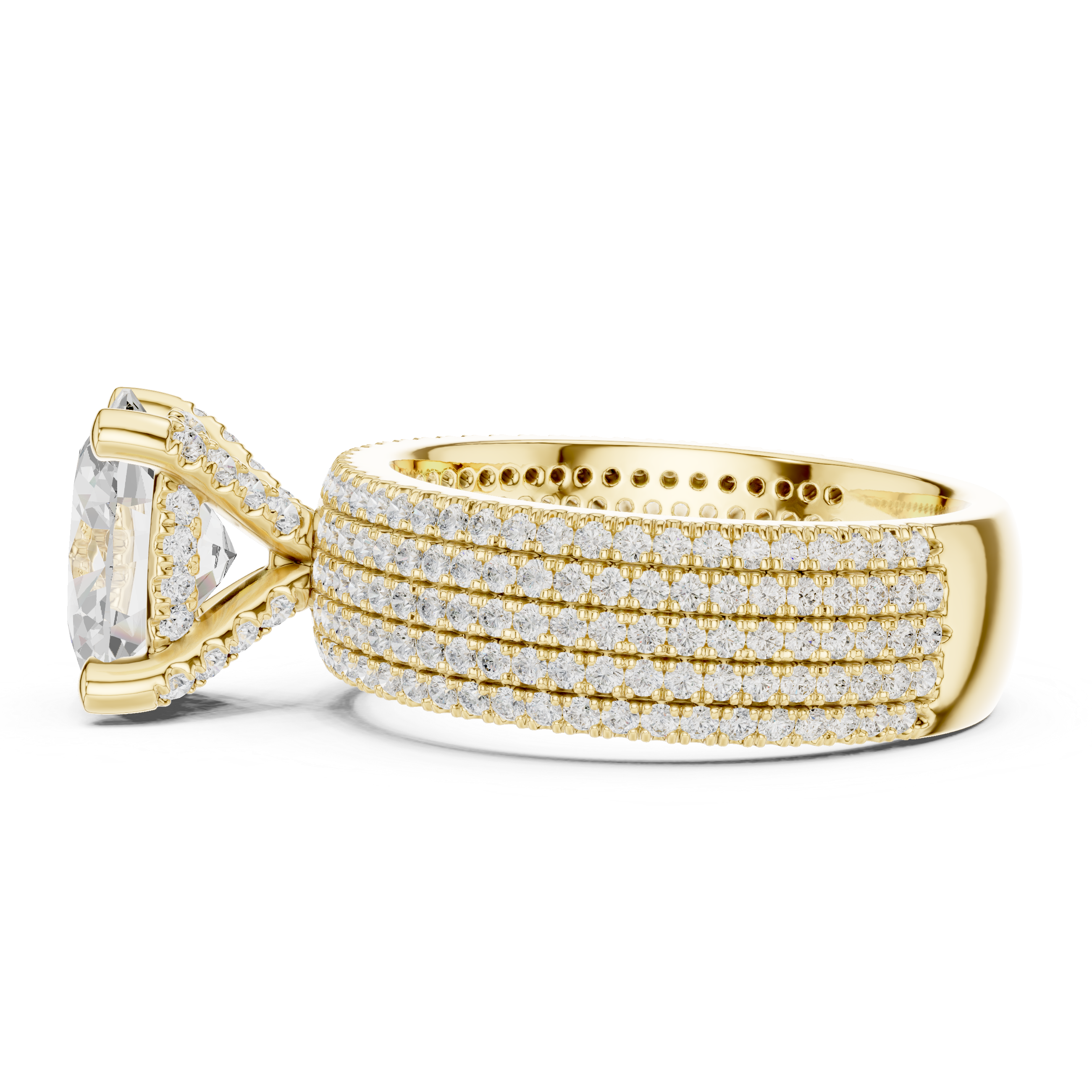 Ridge Line Lab Grown Diamond Textured Branch Ring
